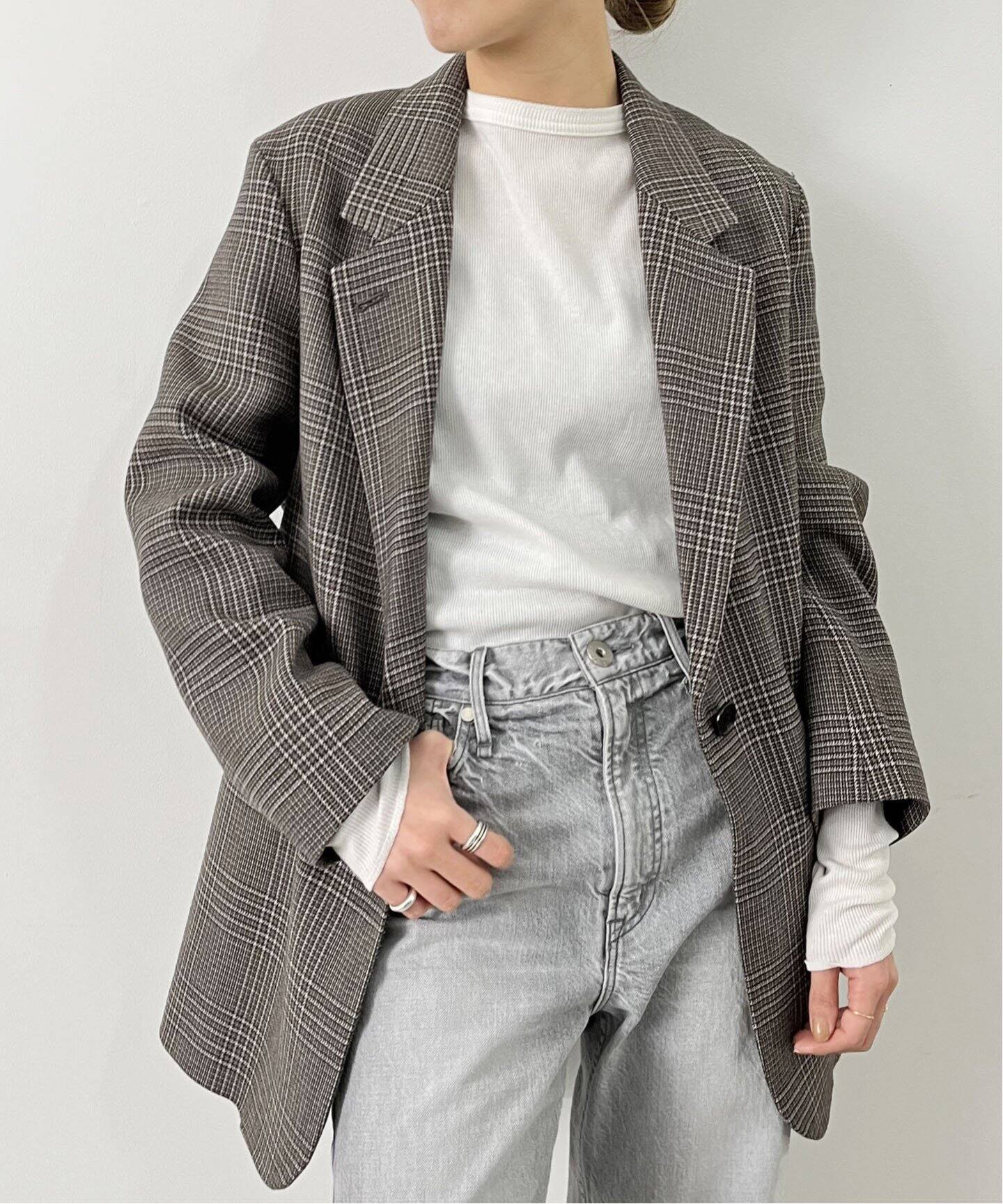 Col Pierrot /コル ピエロ】Check Jacket（テーラードジャケット）｜L 