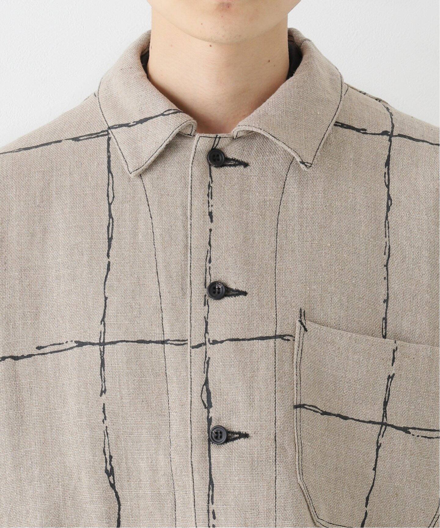 ANCELLM / アンセルム】DRAWING CHECK LINEN COVERALL（カバーオール