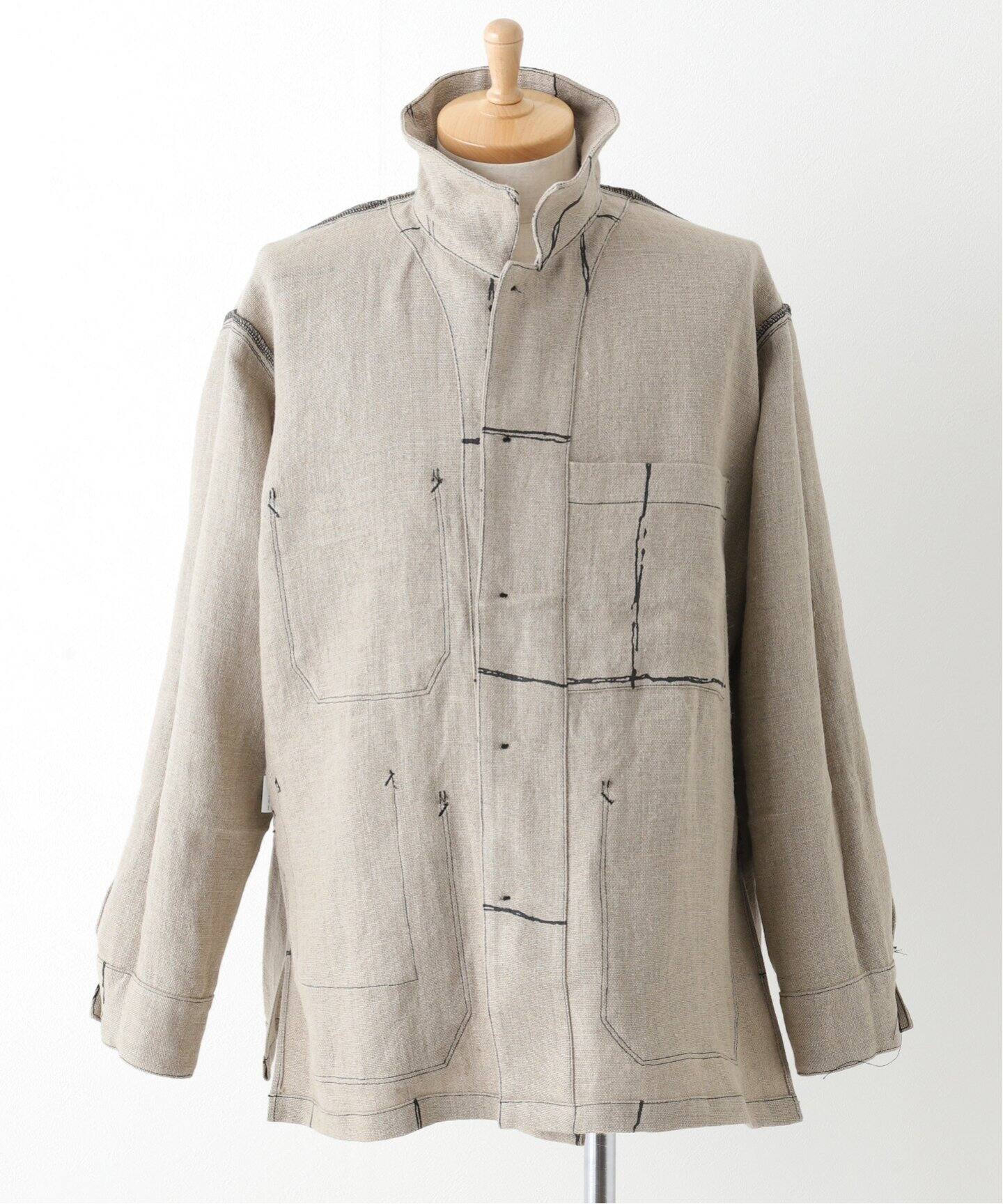 ANCELLM / アンセルム】DRAWING CHECK LINEN COVERALL（カバーオール 