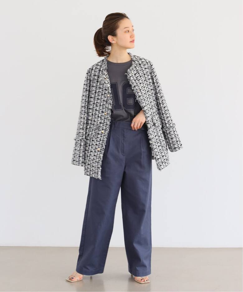 Marin Tweed ジャケット.S（ノーカラージャケット）｜IENA（イエナ）の  