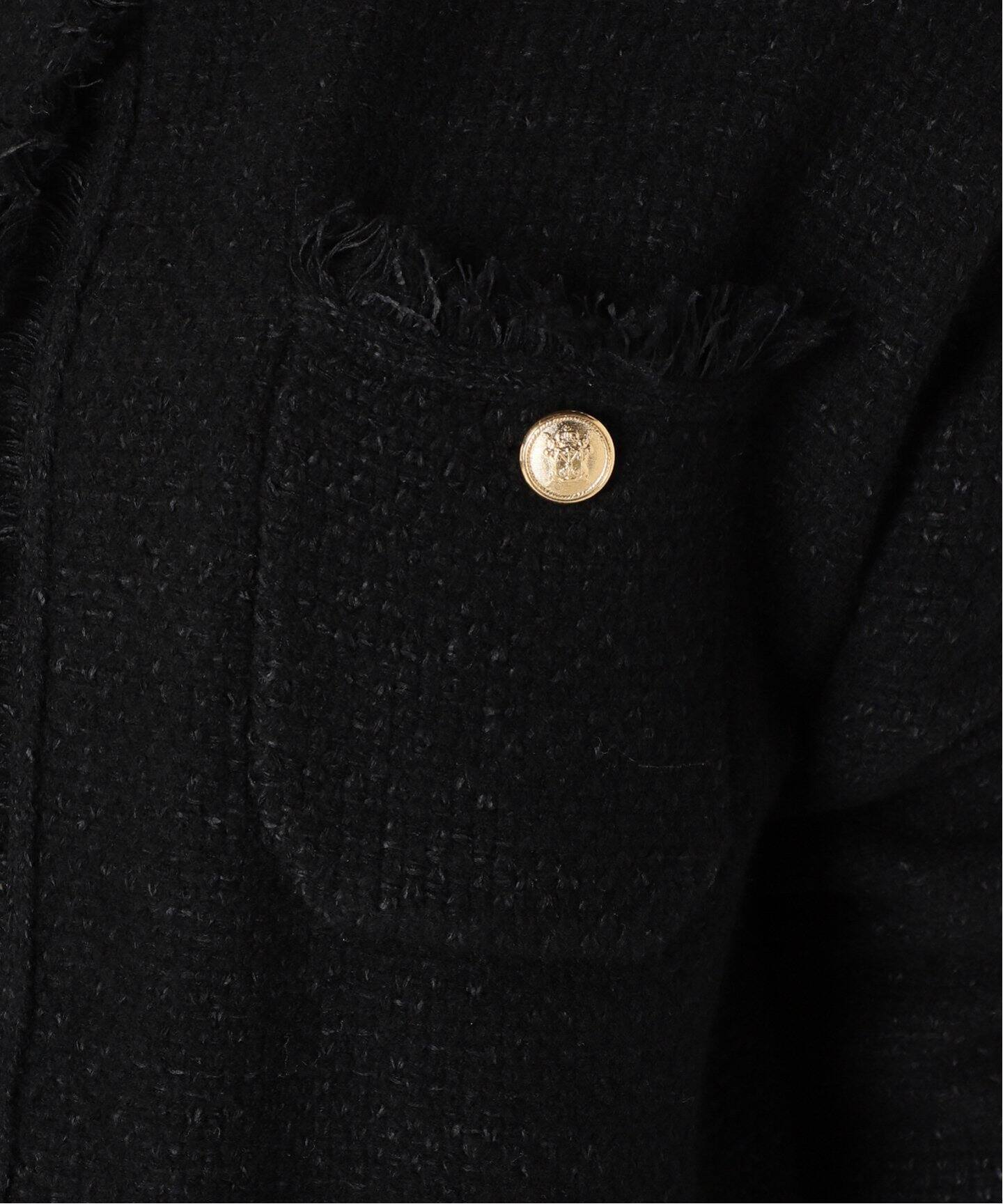 ADAWAS/アダワス】ニット ツイード 4ポケット ジャケット（ノーカラー  