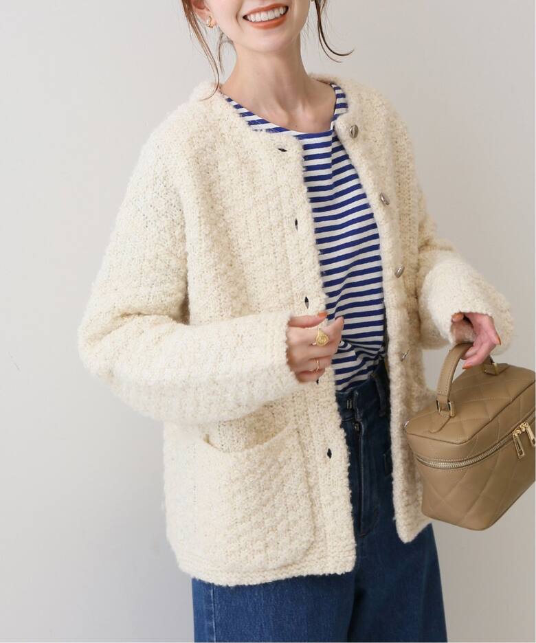 追加》金ボタンツィーディジャケット（ノーカラージャケット）｜SLOBE 