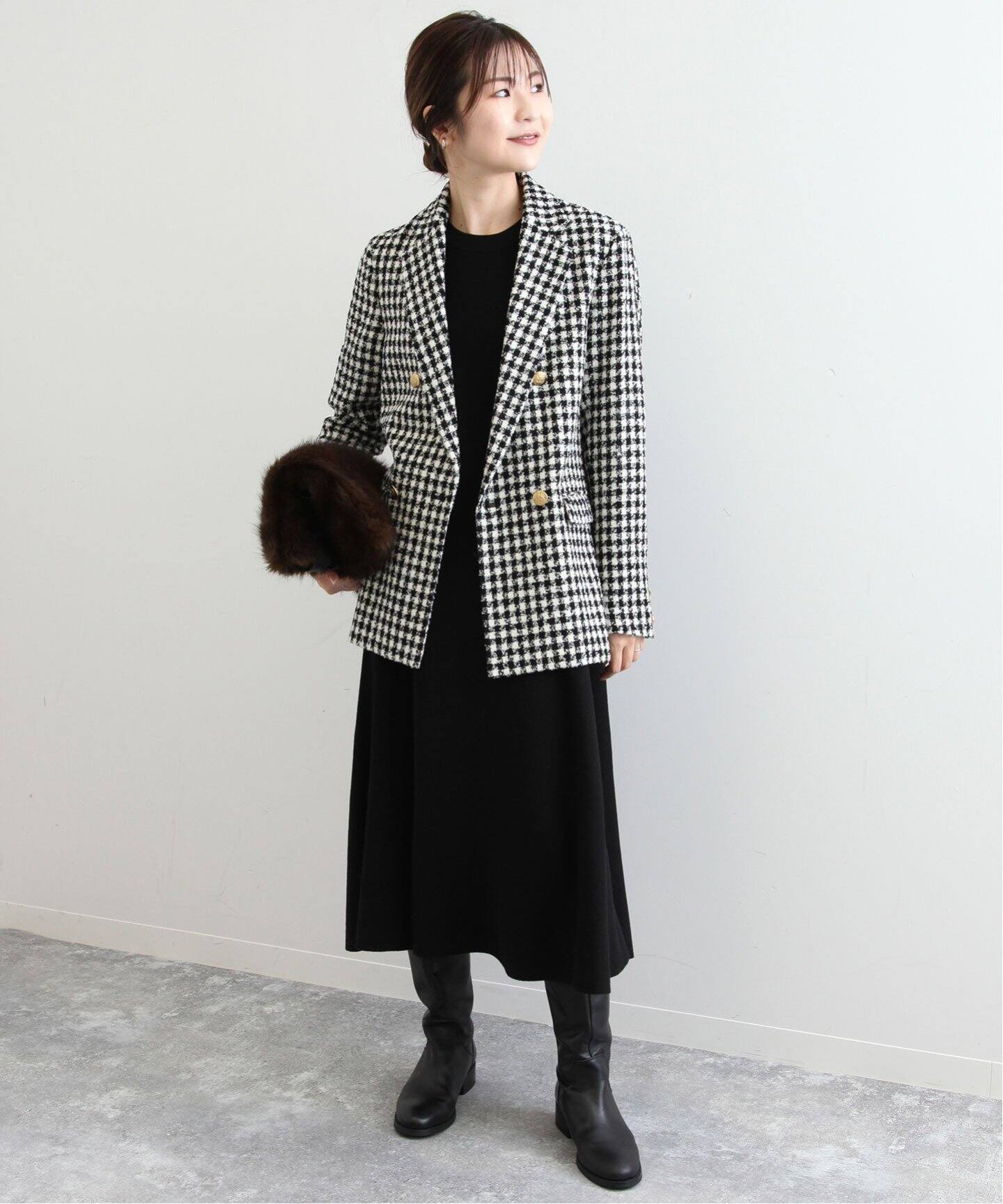 ギンガムチェック金ボタンジャケット（テーラードジャケット）｜SLOBE  