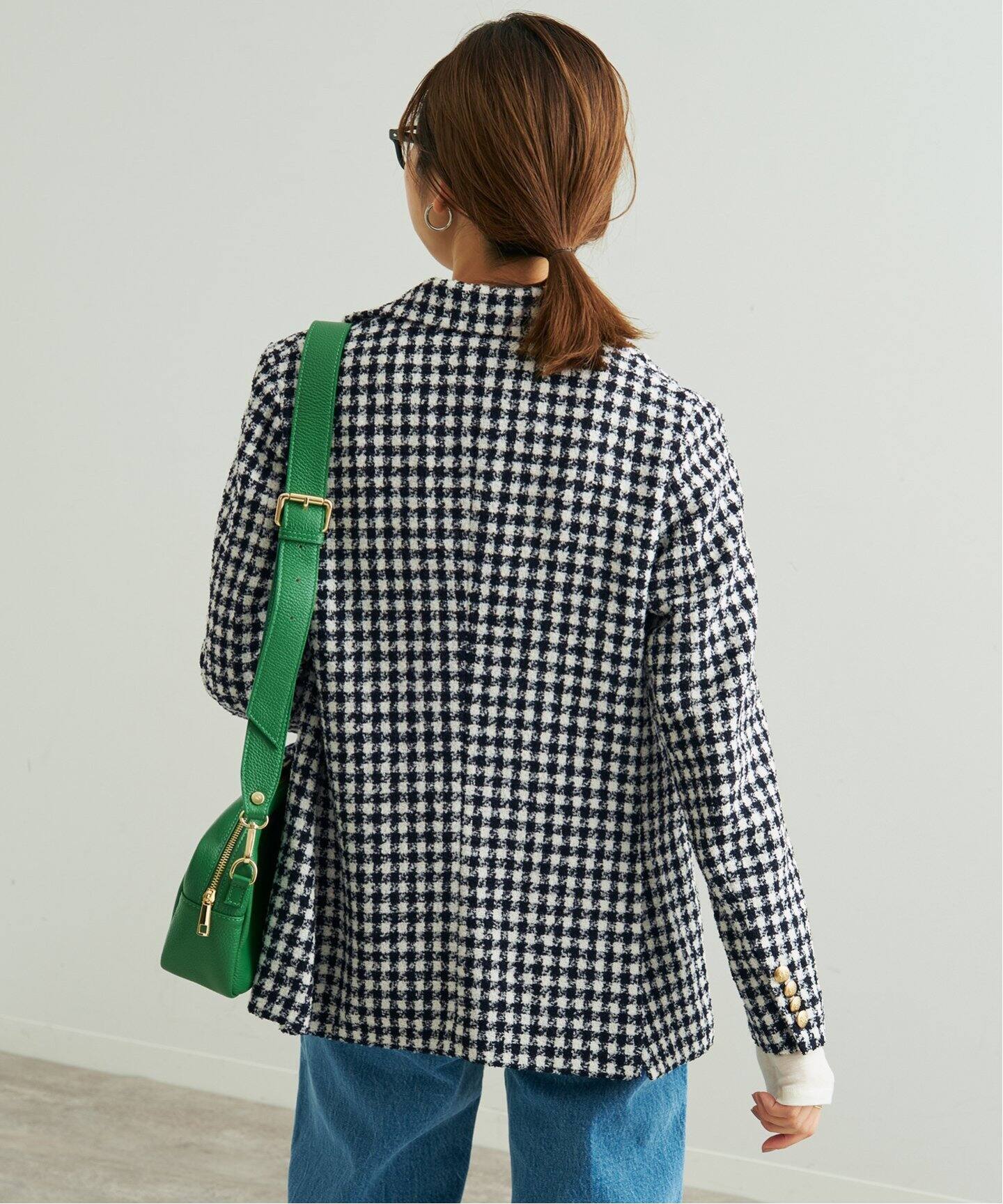 ギンガムチェック金ボタンジャケット（テーラードジャケット）｜SLOBE  