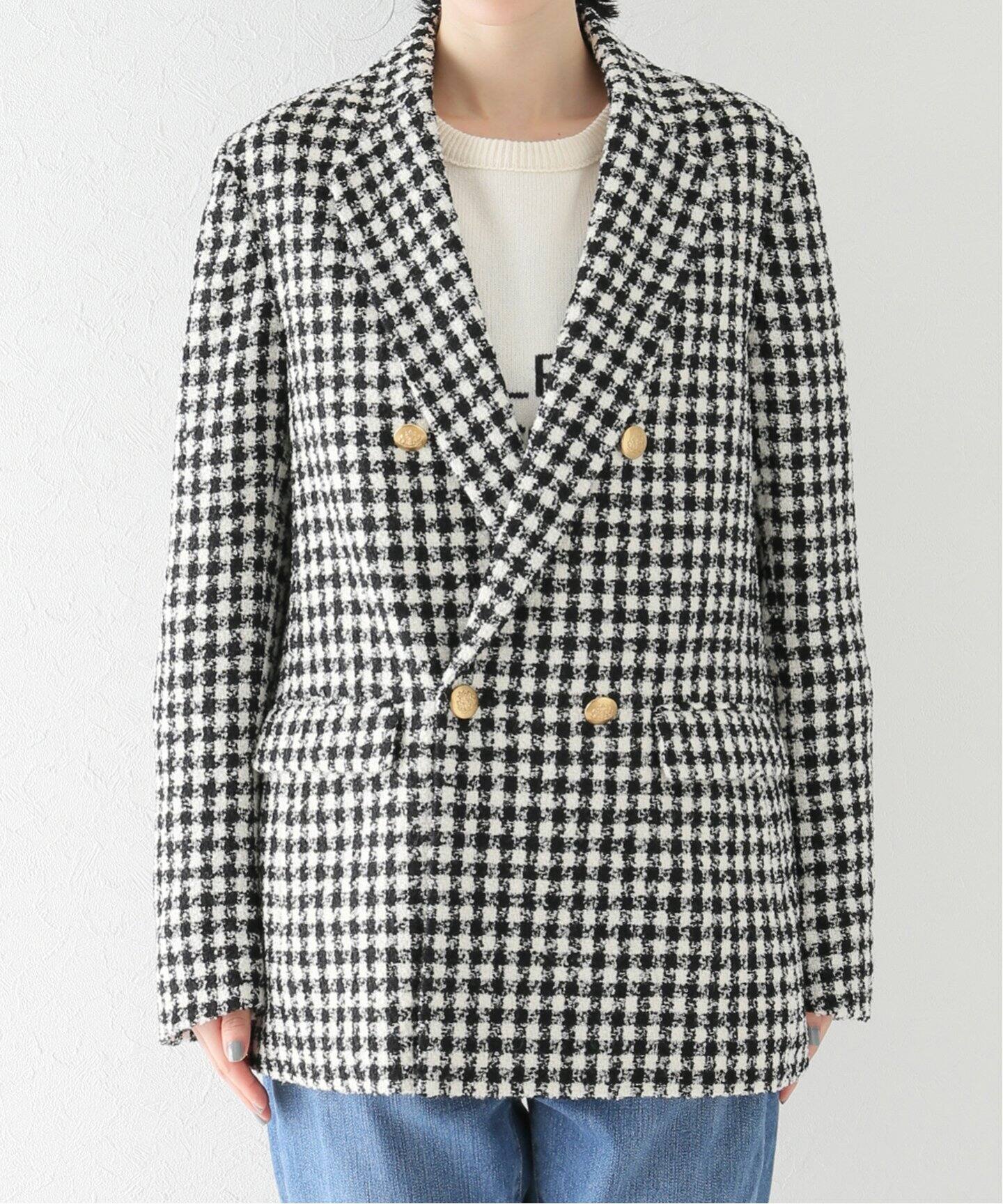 ギンガムチェック金ボタンジャケット（テーラードジャケット）｜SLOBE  