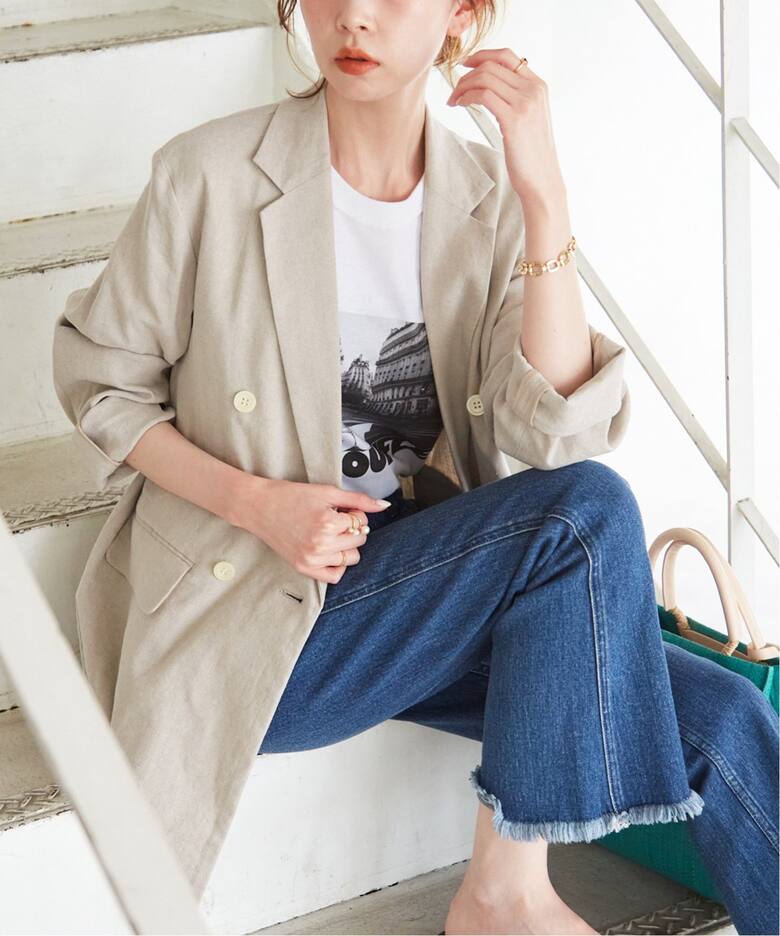 麻/ポリテーラードジャケット◇（テーラードジャケット）｜SLOBE IENA  