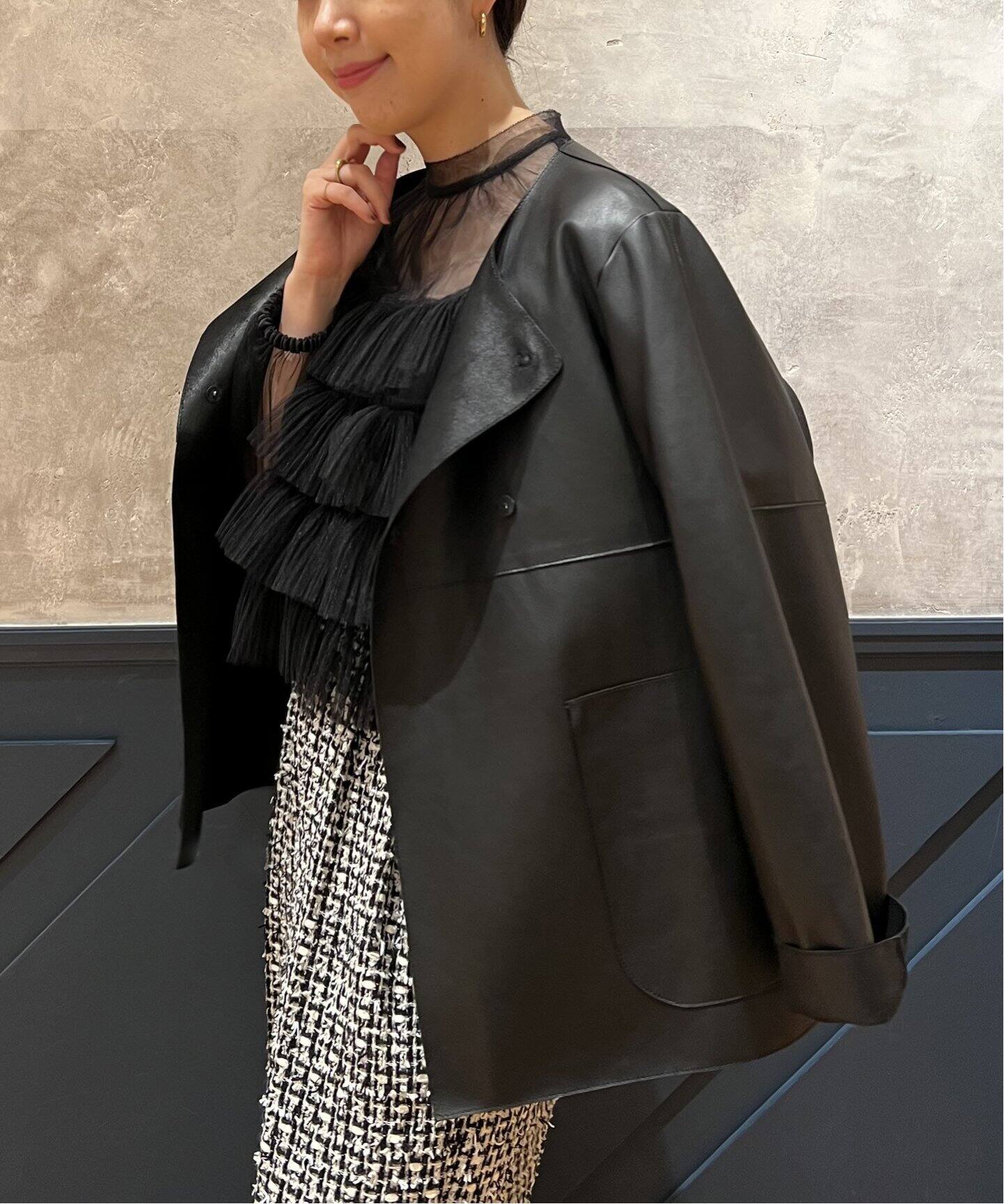 IENA LA BOUCLE SHEEP レザージャケット（ノーカラージャケット 