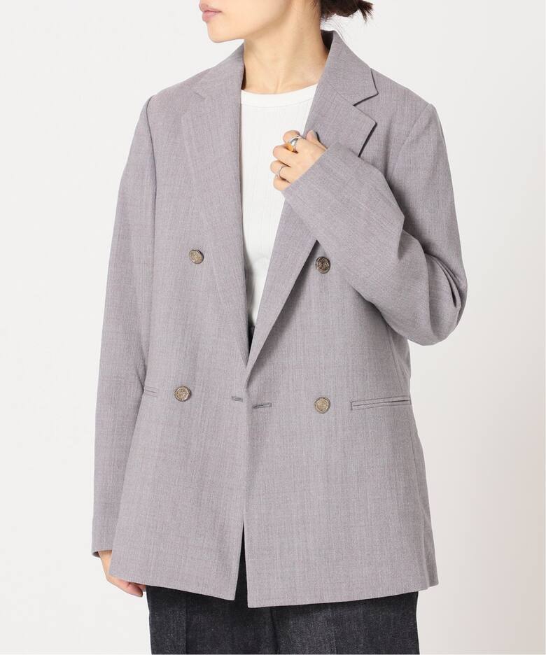 IENA LA BOUCLE ウールマットシャンブレ 2Bジャケット（テーラード 
