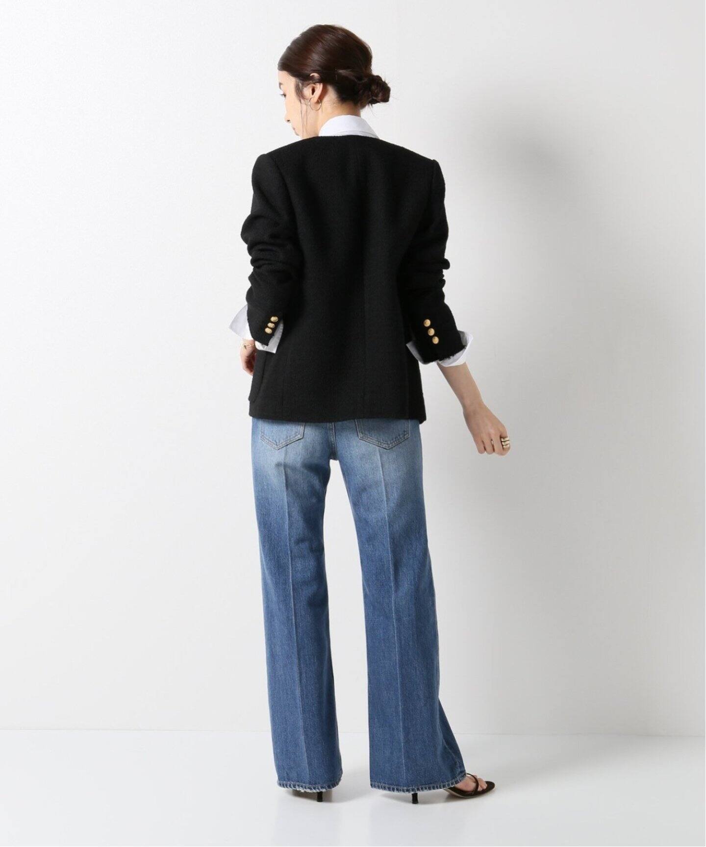 GIRL】ツィードノーカラージャケット（ノーカラージャケット  