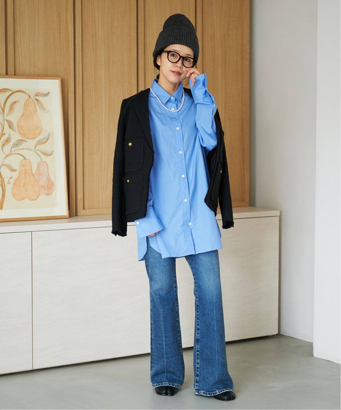 Plage GIRL ツィードノーカラージャケットsize36 - ノーカラージャケット 