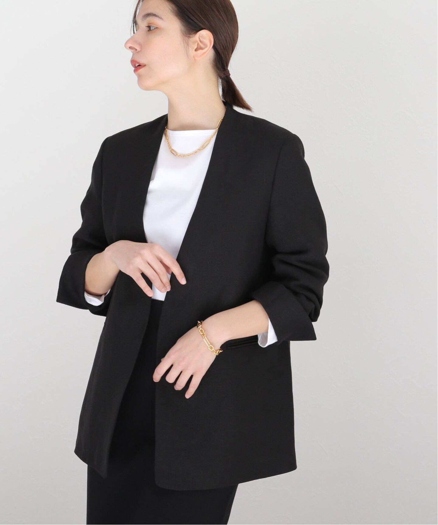 ATON/エイトン】ノーカラージャケット◇（その他ジャケット・スーツ  