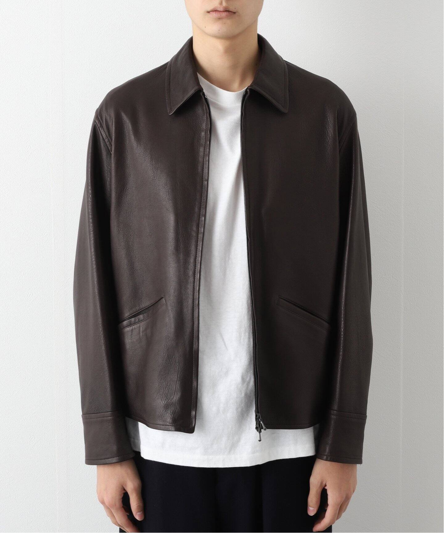 COMOLI / コモリ】leather zip short JKT（その他ブルゾン／アウター  