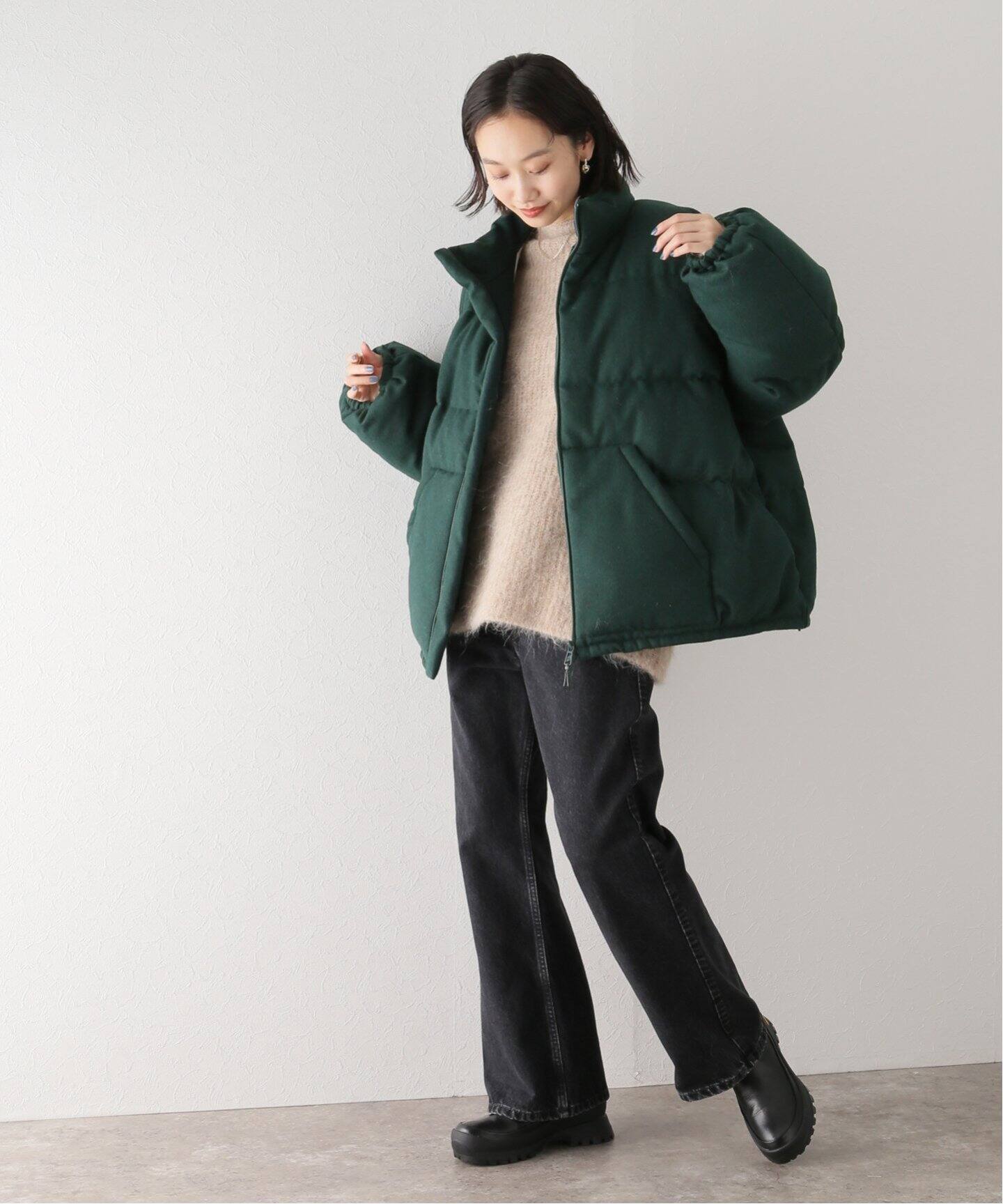 メンズ ダウンジャケット ダウン グリーン ベイクルーズ Mサイズ  