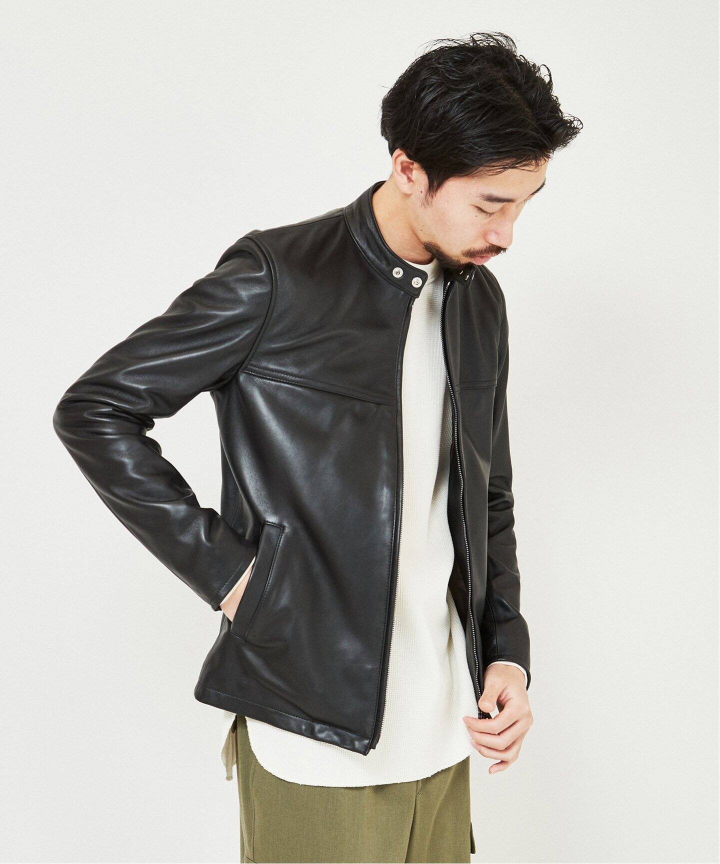 シープレザー シングルライダース ブルゾン（レザージャケット  