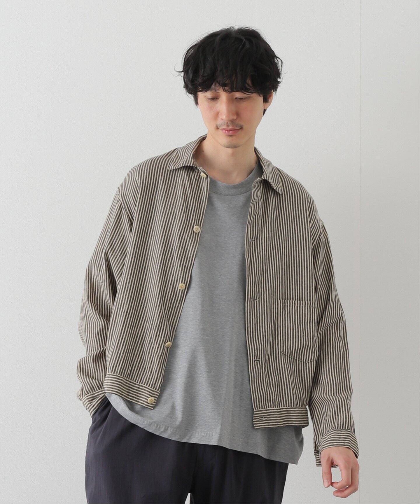 COMOLI コモリ 22ss 詳し 人気 ストライプ ブルゾン ジャケットサイズ3 