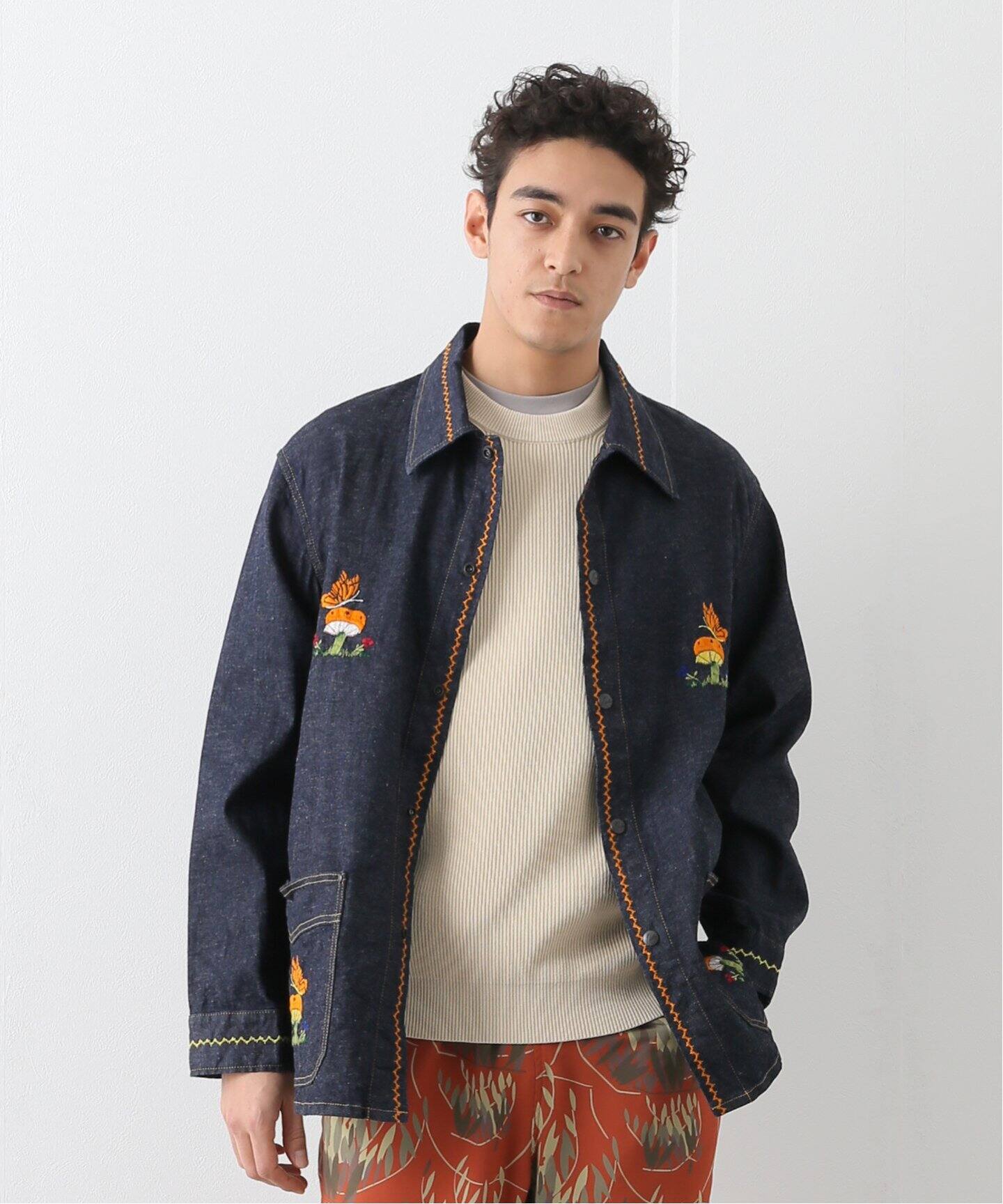 Needles 22SS P&M EMB. JACKET 汲ん DENIM ニードルズ 