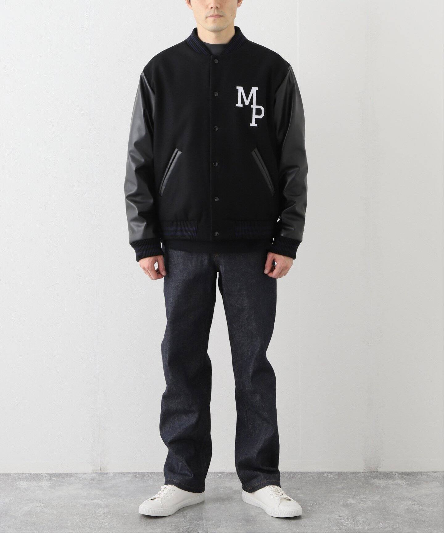 セール A.P.C. 軟らかい 袖レザー 中綿/エコダウン入 スタジャン XS 黒