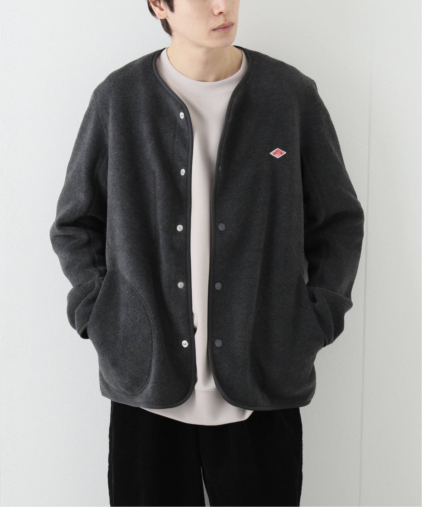 DANTON / ダントン】FLEECE COLLARLESS JACKET（ボア・フリース）｜417 