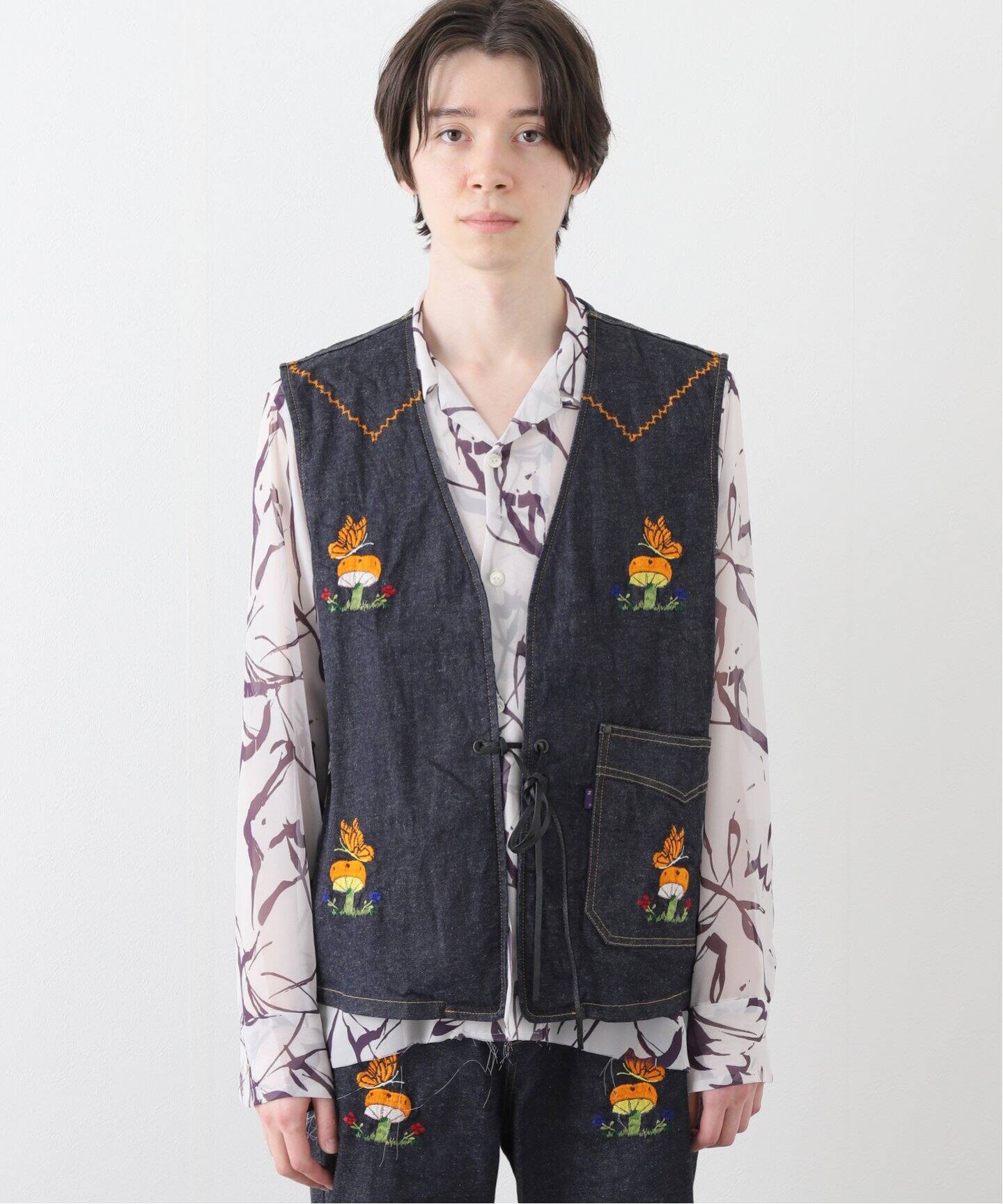 NEEDLES / ニードルズ】10.5OZ C/L/PU DENIM PM EMB.VEST（デニム 