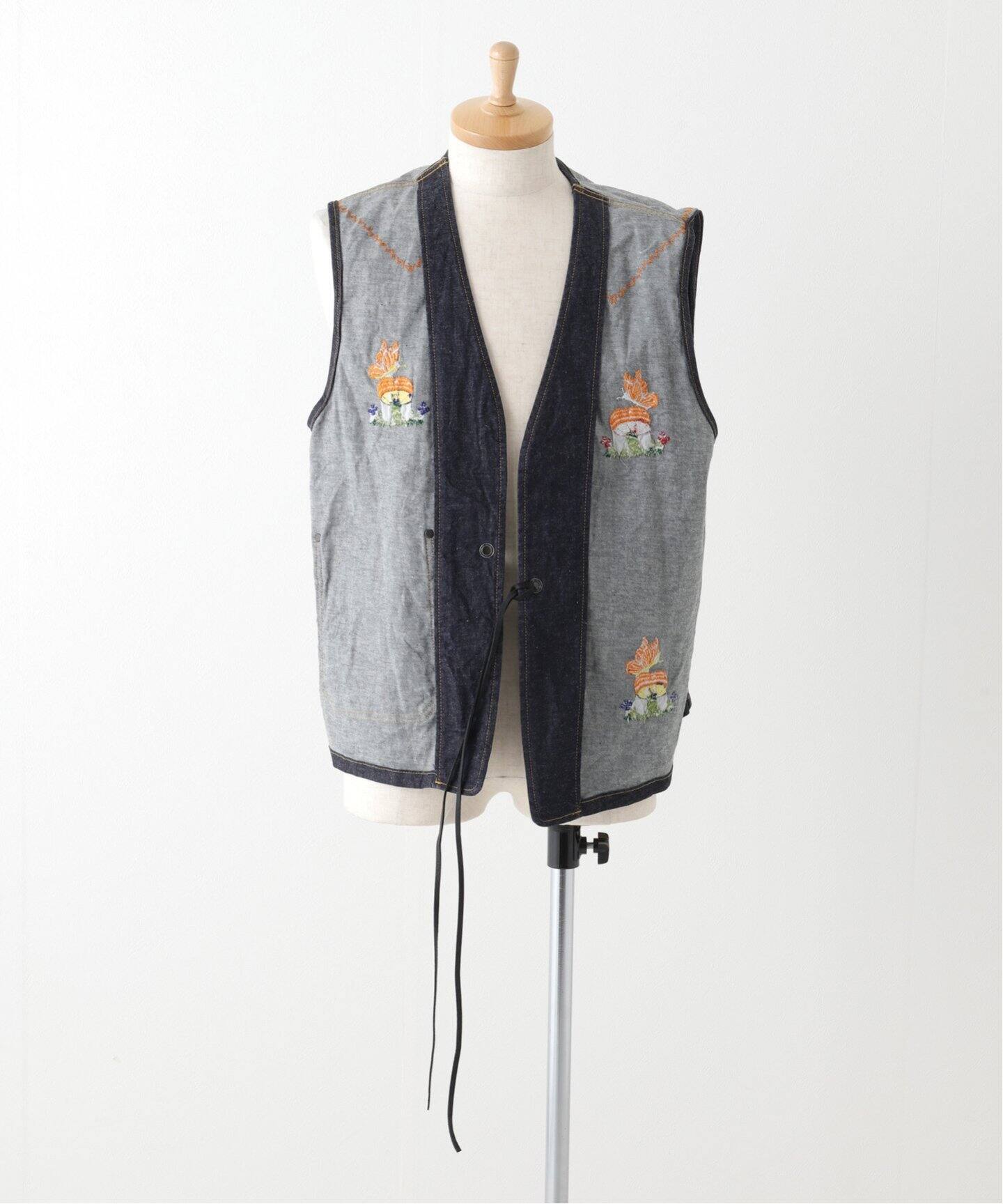 NEEDLES / ニードルズ】10.5OZ C/L/PU DENIM PM EMB.VEST（デニム 