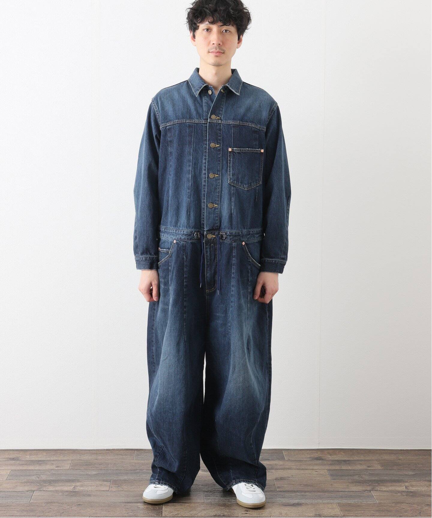 needles beauty&youth別注 デニムカバーオール グリーン 