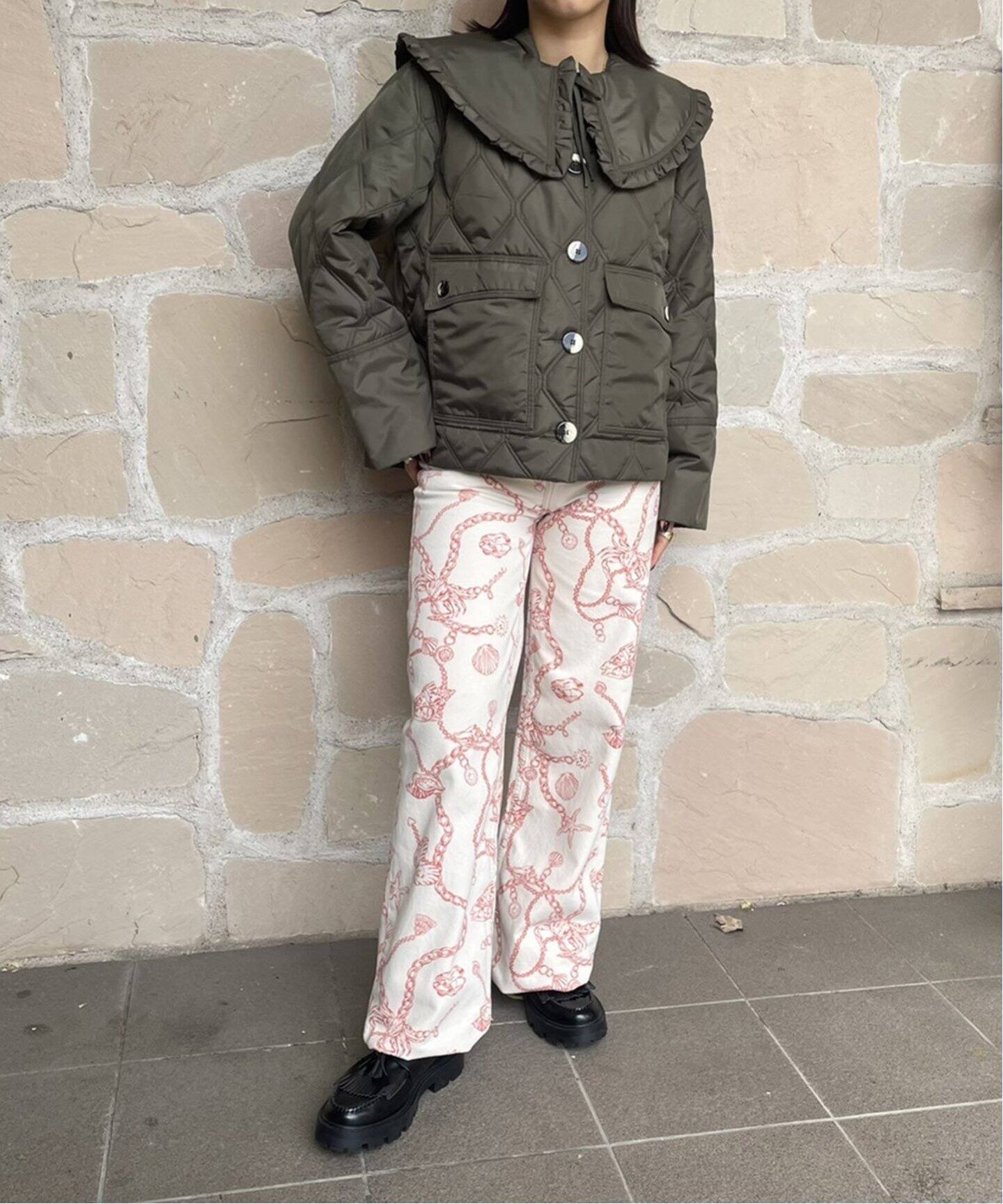 GANNI / ガニー】 Recycled Ripstop Quilt Frill Colla：ブルゾン  