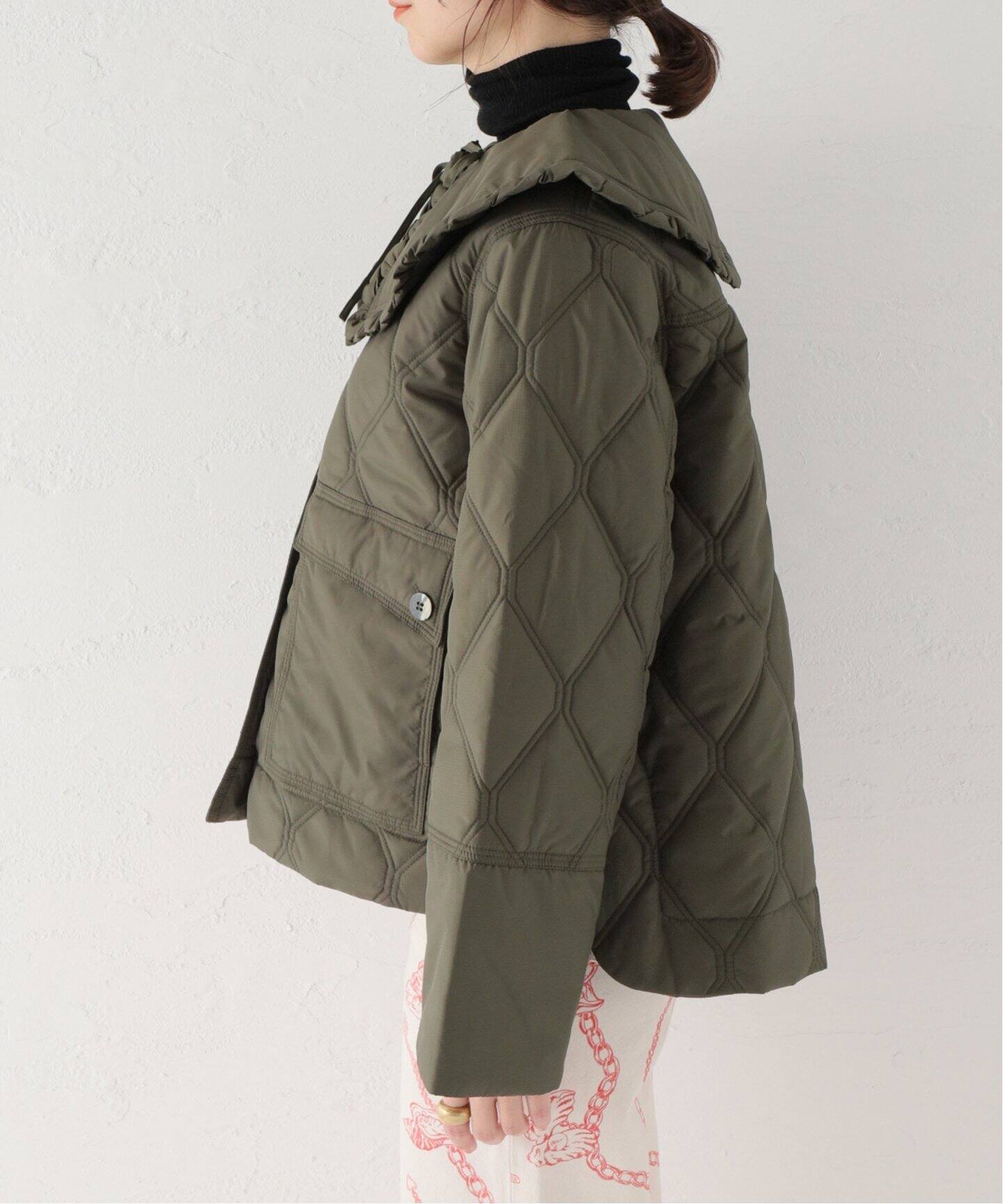 GANNI / ガニー】 Recycled Ripstop Quilt Frill Colla：ブルゾン  