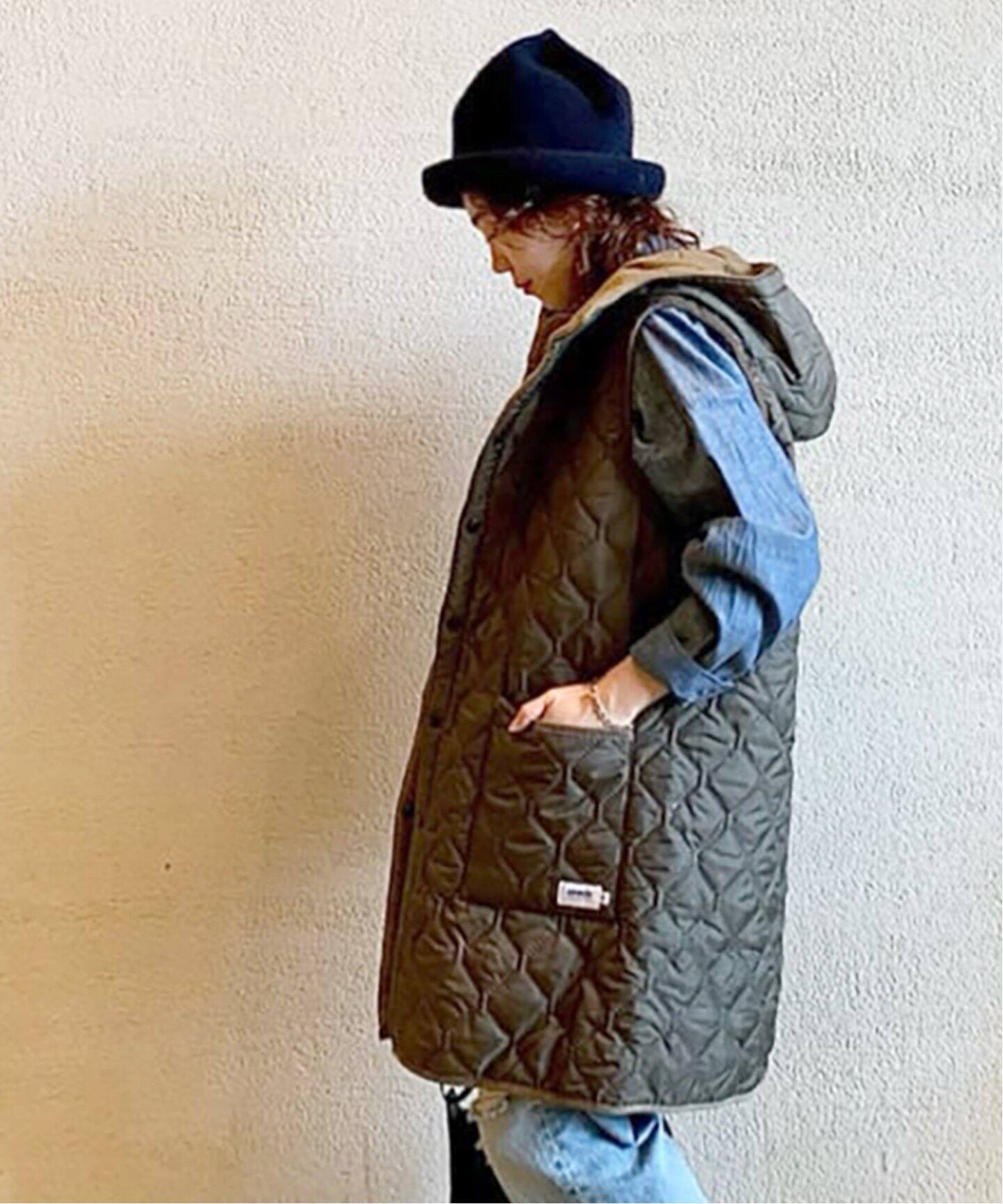 ARMEN/アーメン】HOODED LONG VEST luxe sp（その他ブルゾン／アウター 