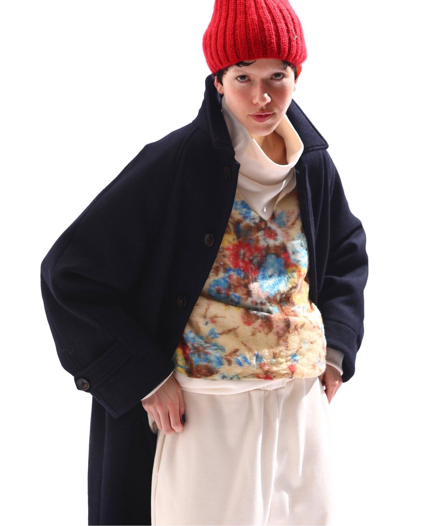 Khadi ＆ Co/カディ&コー】FLOWER PRINETD GILLET-ARUM（ベスト 