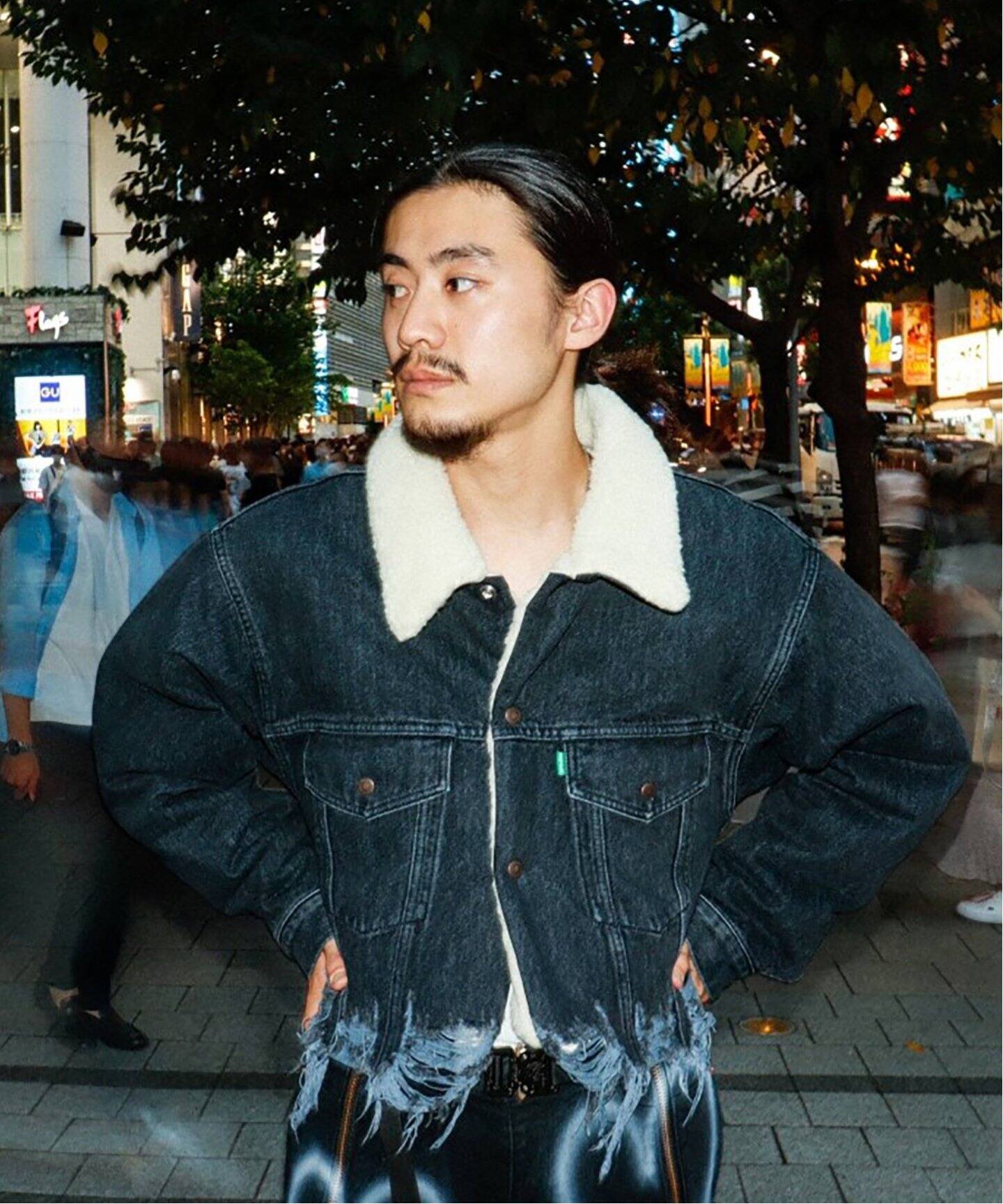 doublet / ダブレット】RECYCLE DENIM CUT-OFF BOA JACKET（デニム  