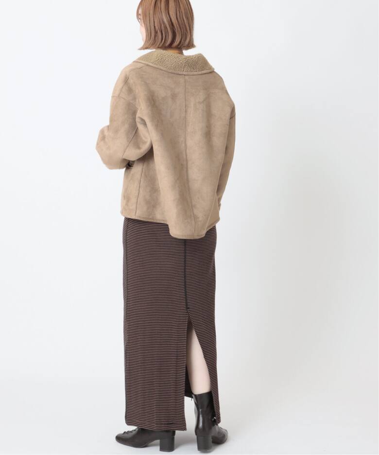 ZARA シープスキン風ジャケット S ブラウン（小物使いも注目 