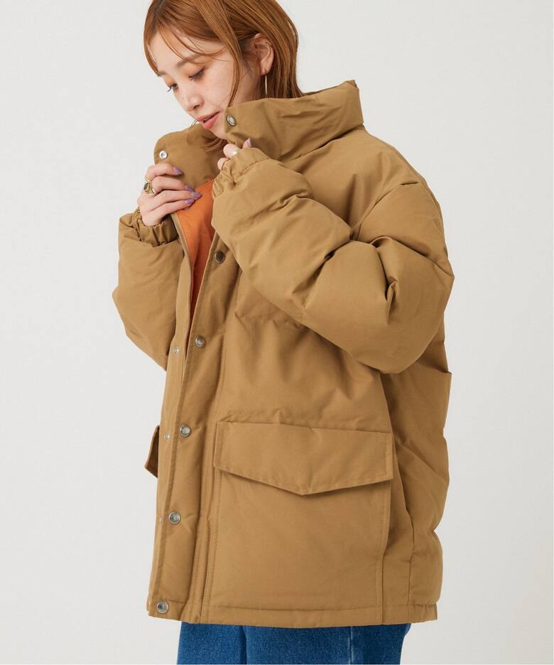 オーバーサイズ スタンドカラー ダウンジャケット（ダウン  