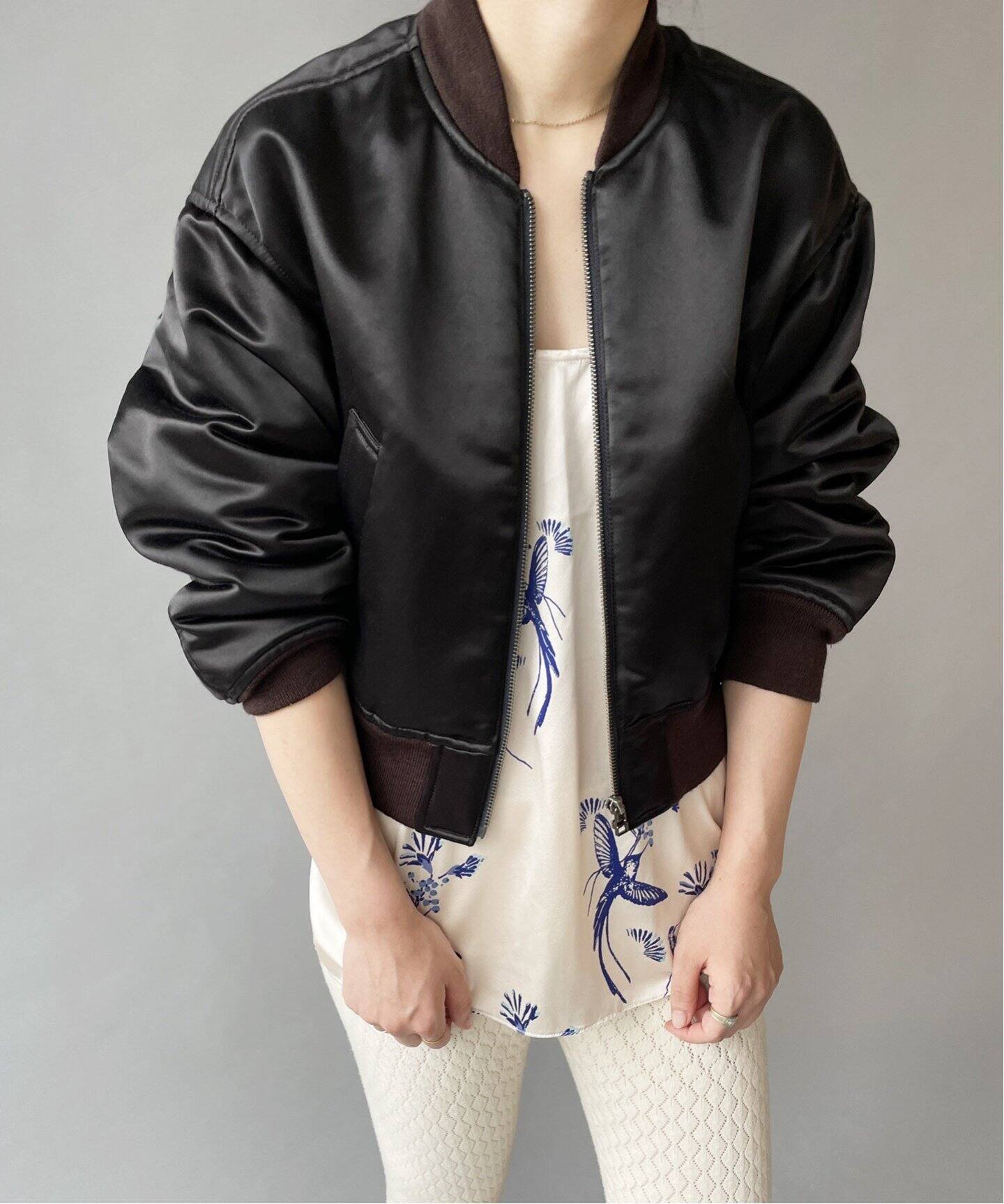 CNヴィンテージサテンショートブルゾン（ミリタリー）｜EDIT.FOR LULU 