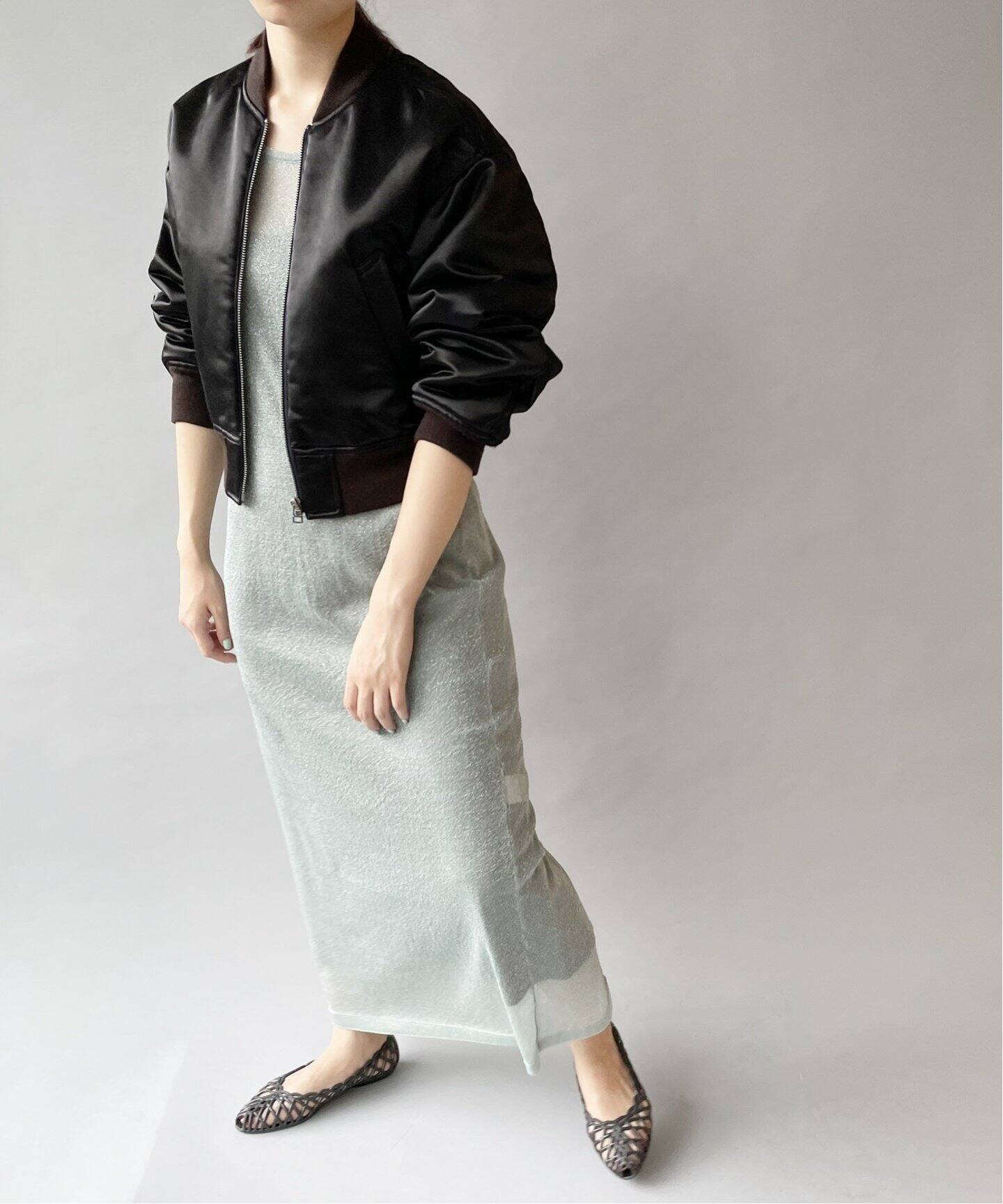 CNヴィンテージサテンショートブルゾン（ミリタリー）｜EDIT.FOR LULU 