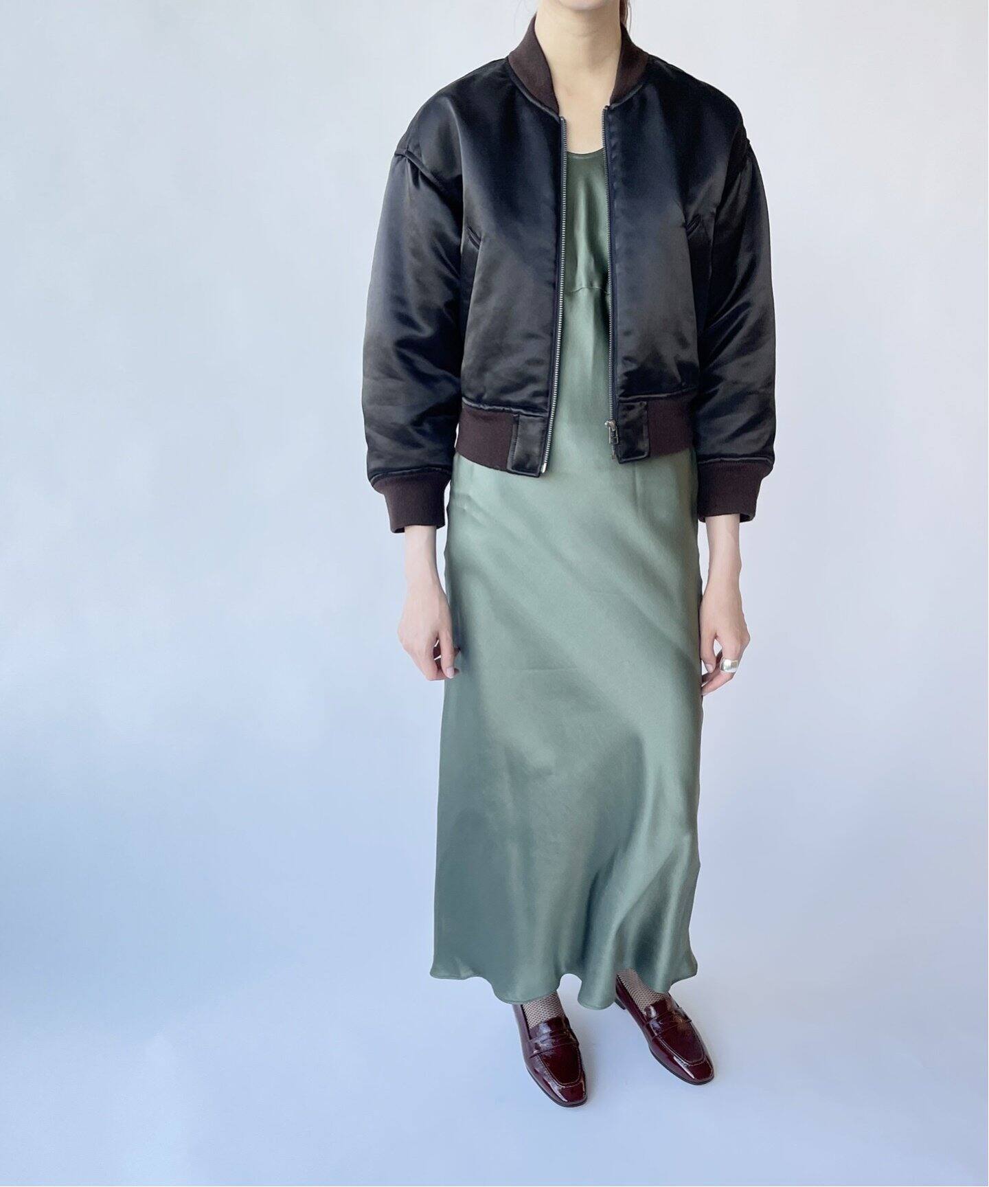 CNヴィンテージサテンショートブルゾン（ミリタリー）｜EDIT.FOR LULU 