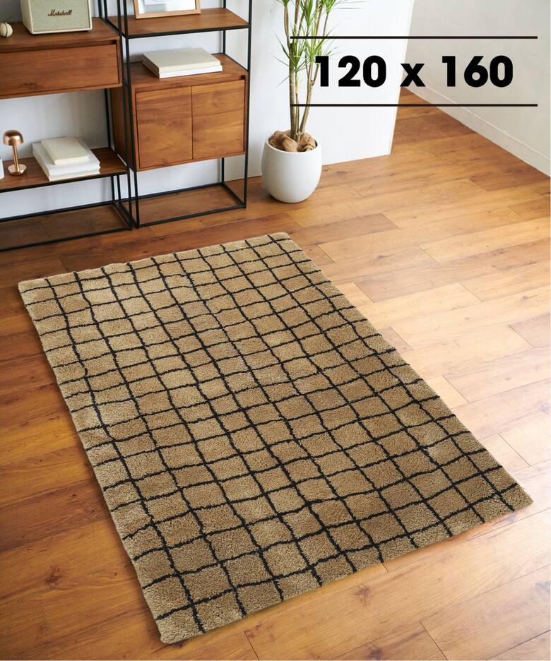 LINDDNA フロアマット レザー ラグ ぞっこん Circle 92cm Black 