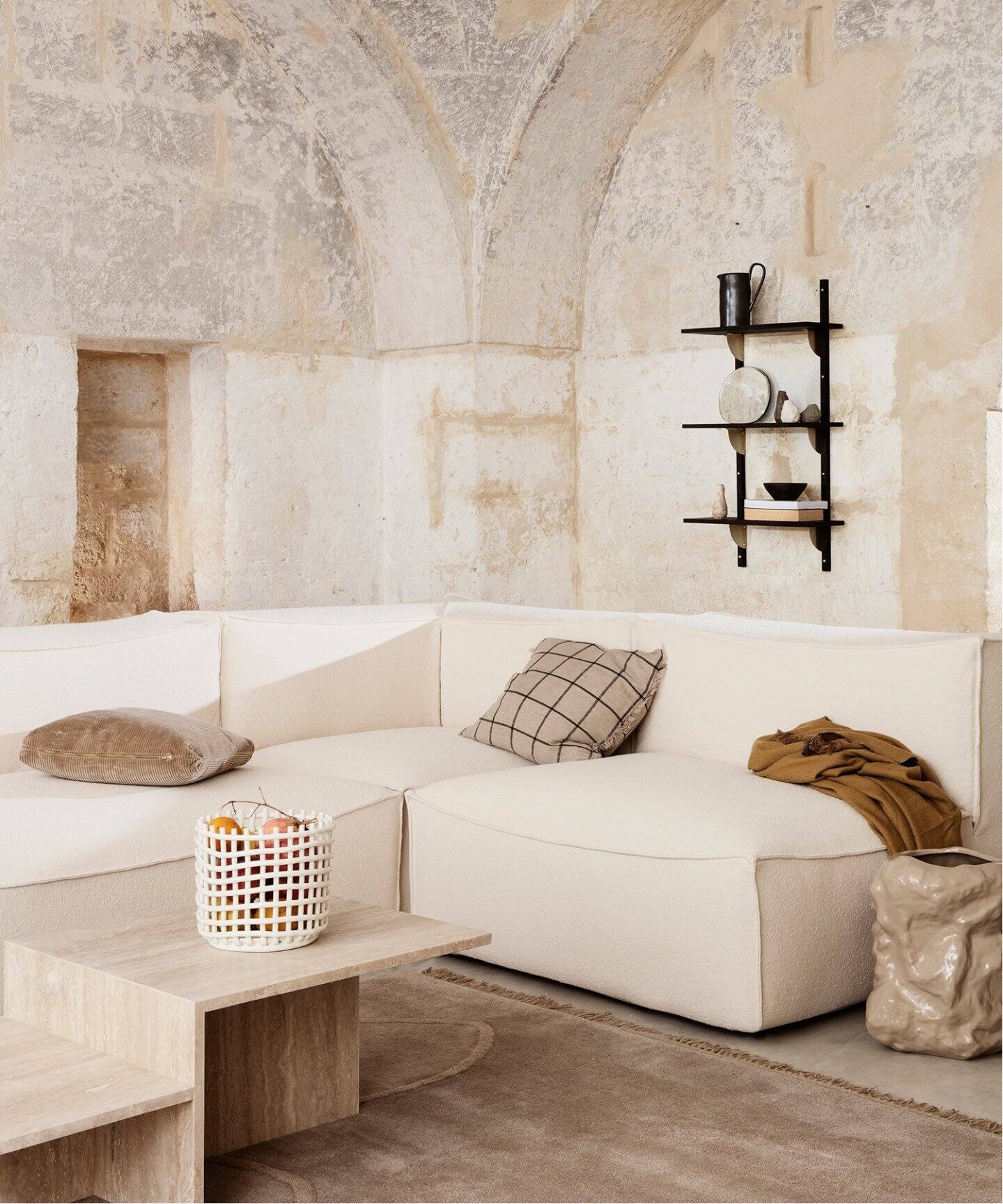 ferm 灯せ LIVING ファームリビング ワイヤーバスケット M ブラス 真鍮 