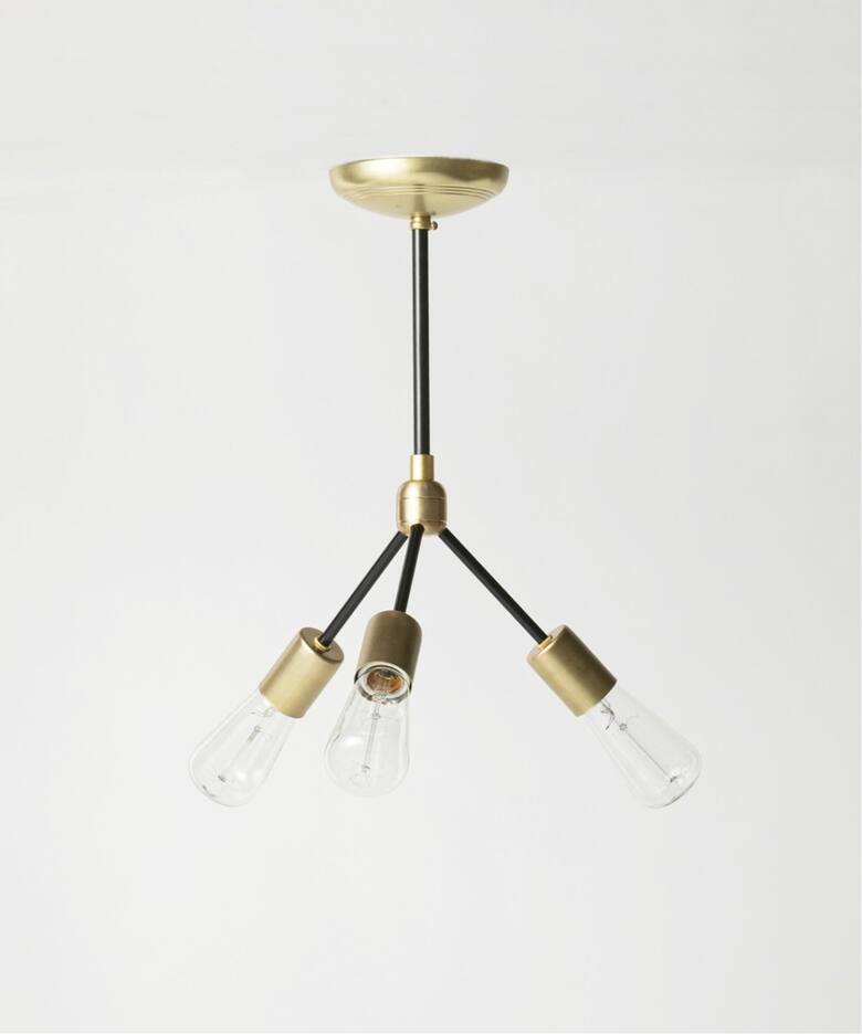 予約》SOLID BRASS LAMP 3ARM 45 BLACK ソリッドブラスランプ（照明 