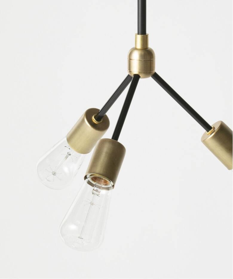 予約》SOLID BRASS LAMP 3ARM 45 BLACK ソリッドブラスランプ（照明 