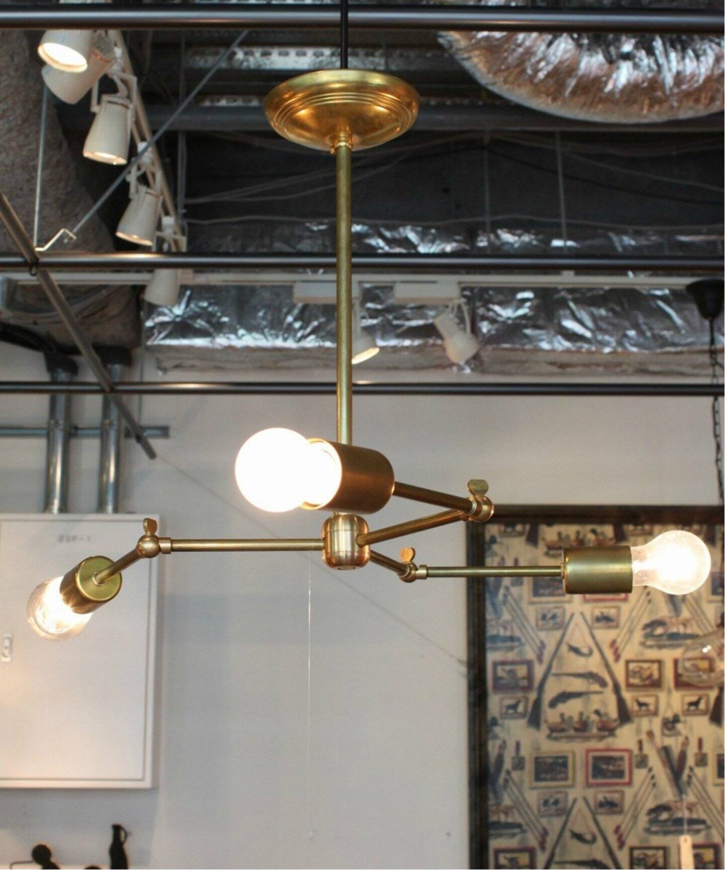 予約》SOLID BRASS LAMP 3ARM BLASS ソリッドブラスランプ（照明  