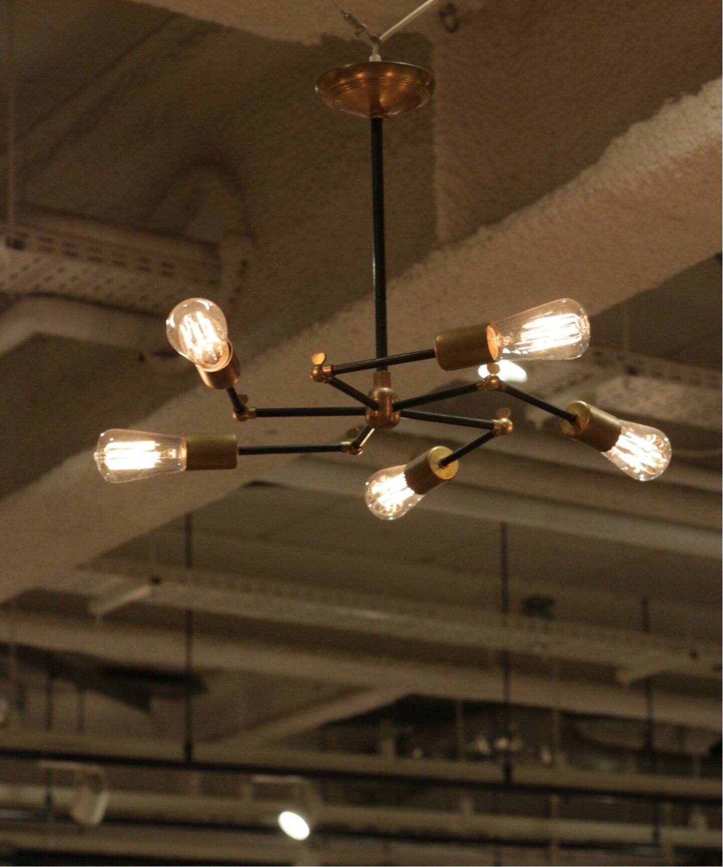 予約》SOLID BRASS LAMP 5ARM BLACKソリッドブラス（照明