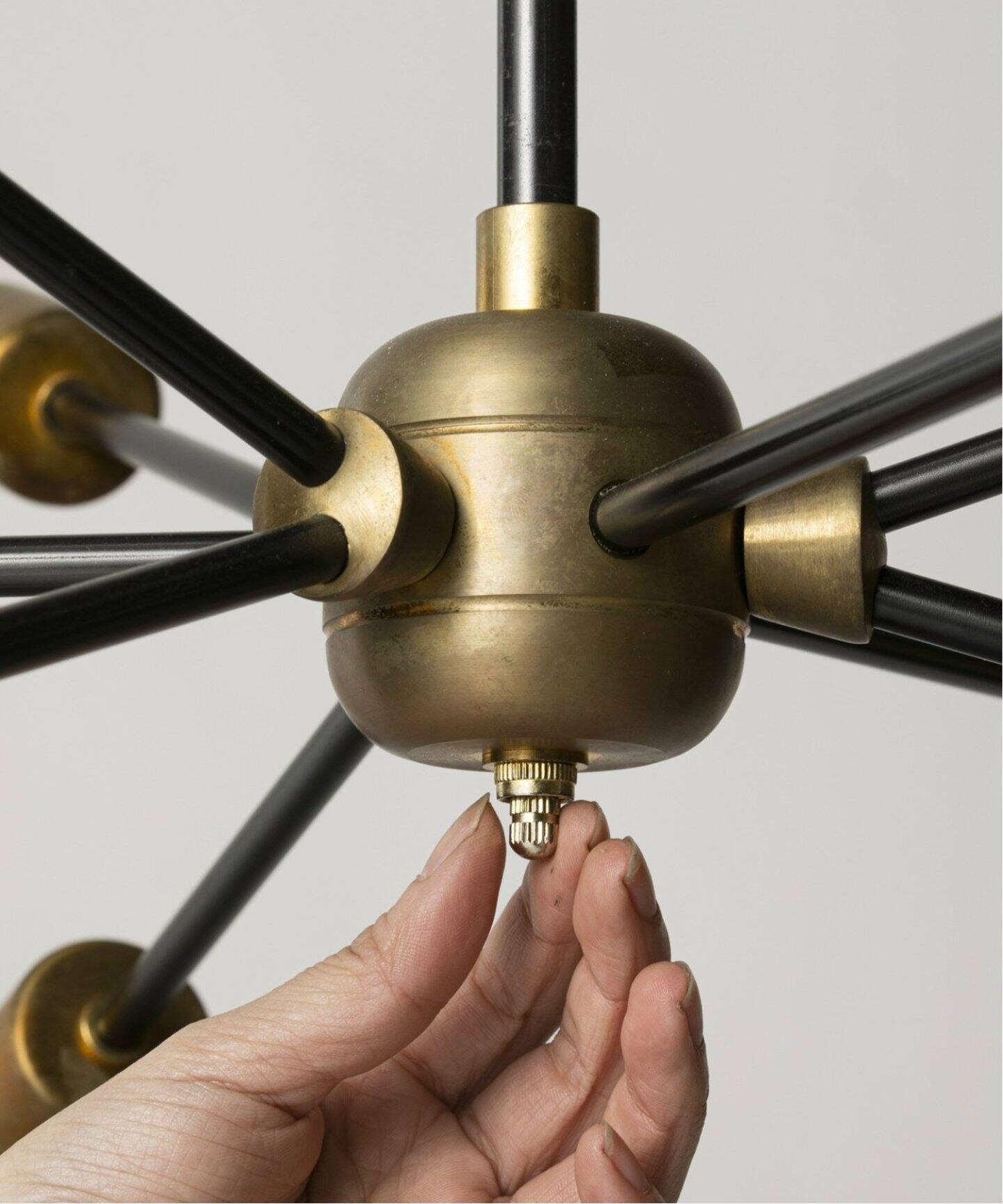 予約*》SOLID BRASS LAMP 9ARM 3way BLACK ソリッドブラス（照明 
