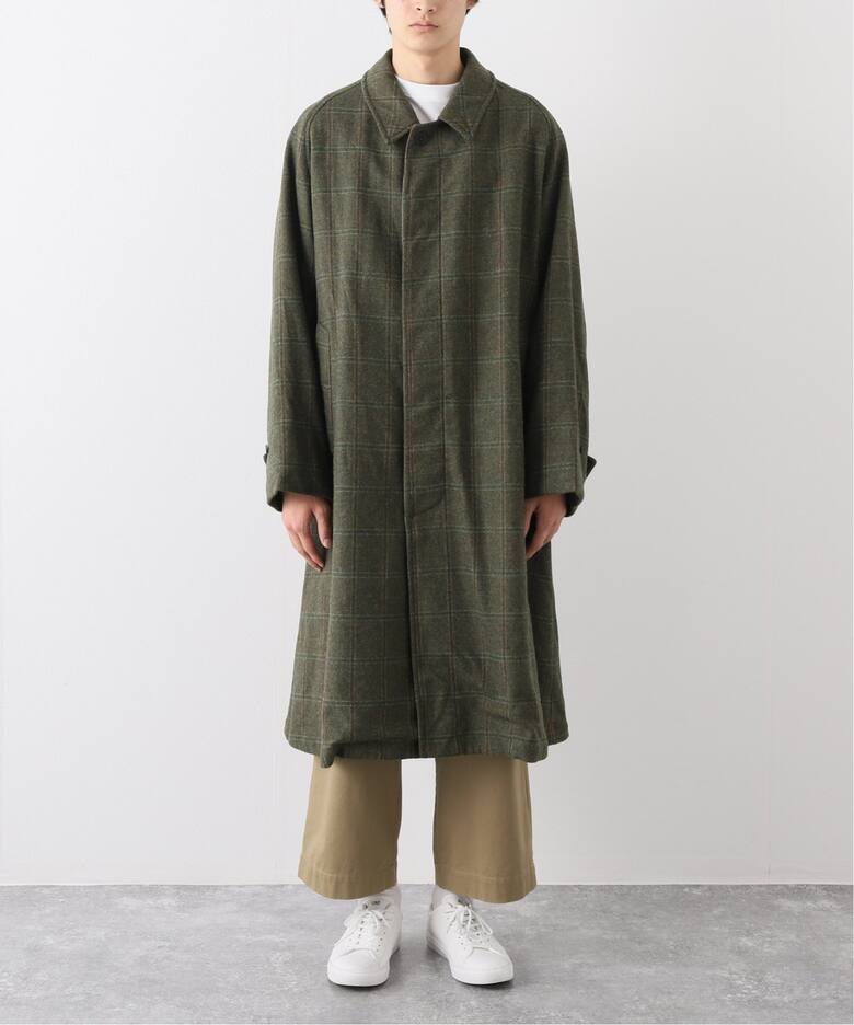 A.PRESSE/アプレッセ】Tweed Balmacaan Coat：バルマカーンコート 