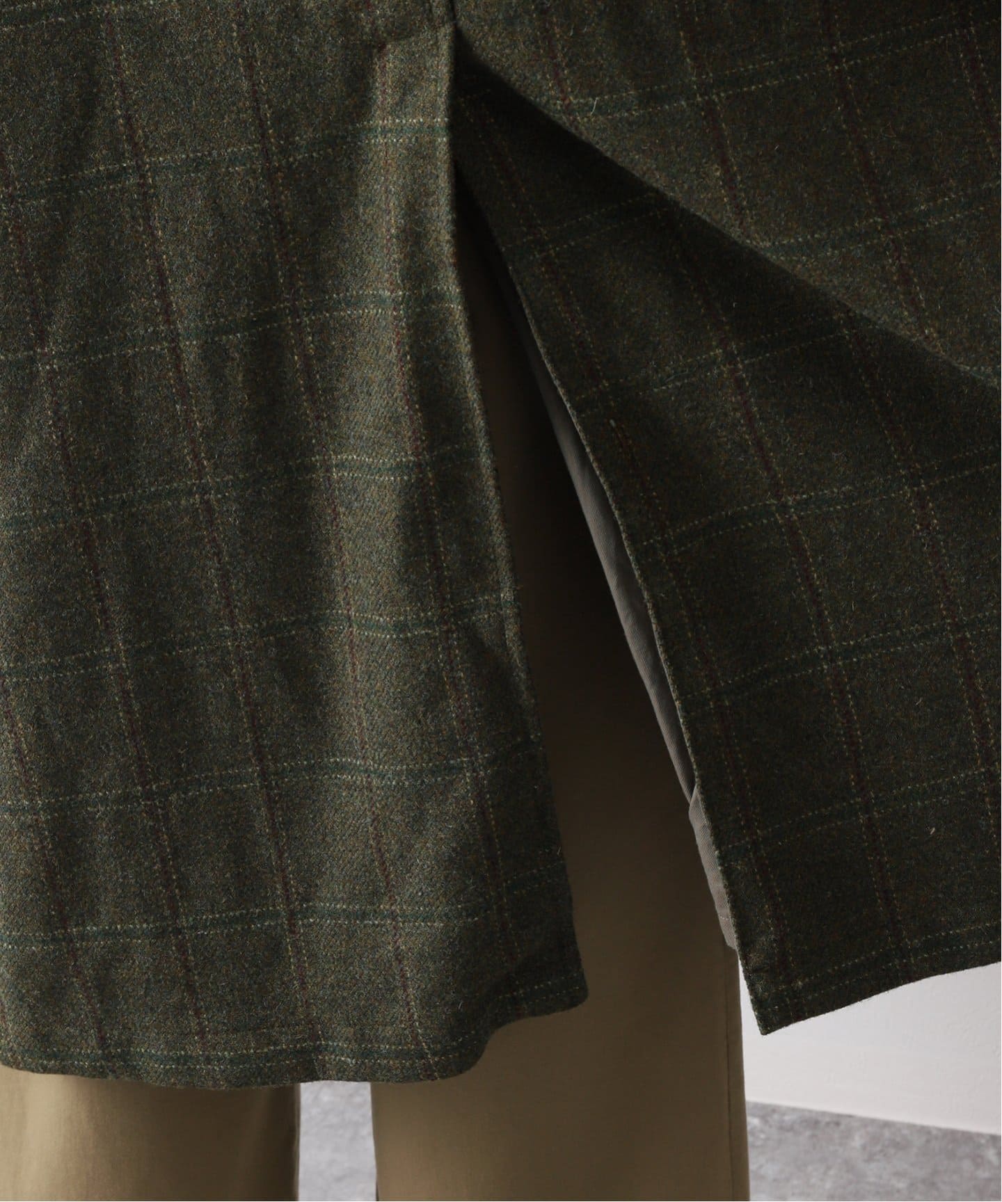A.PRESSE/アプレッセ】Tweed Balmacaan Coat：バルマカーンコート