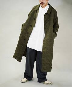A.PRESSE/アプレッセ】Tweed Balmacaan Coat：バルマカーンコート 