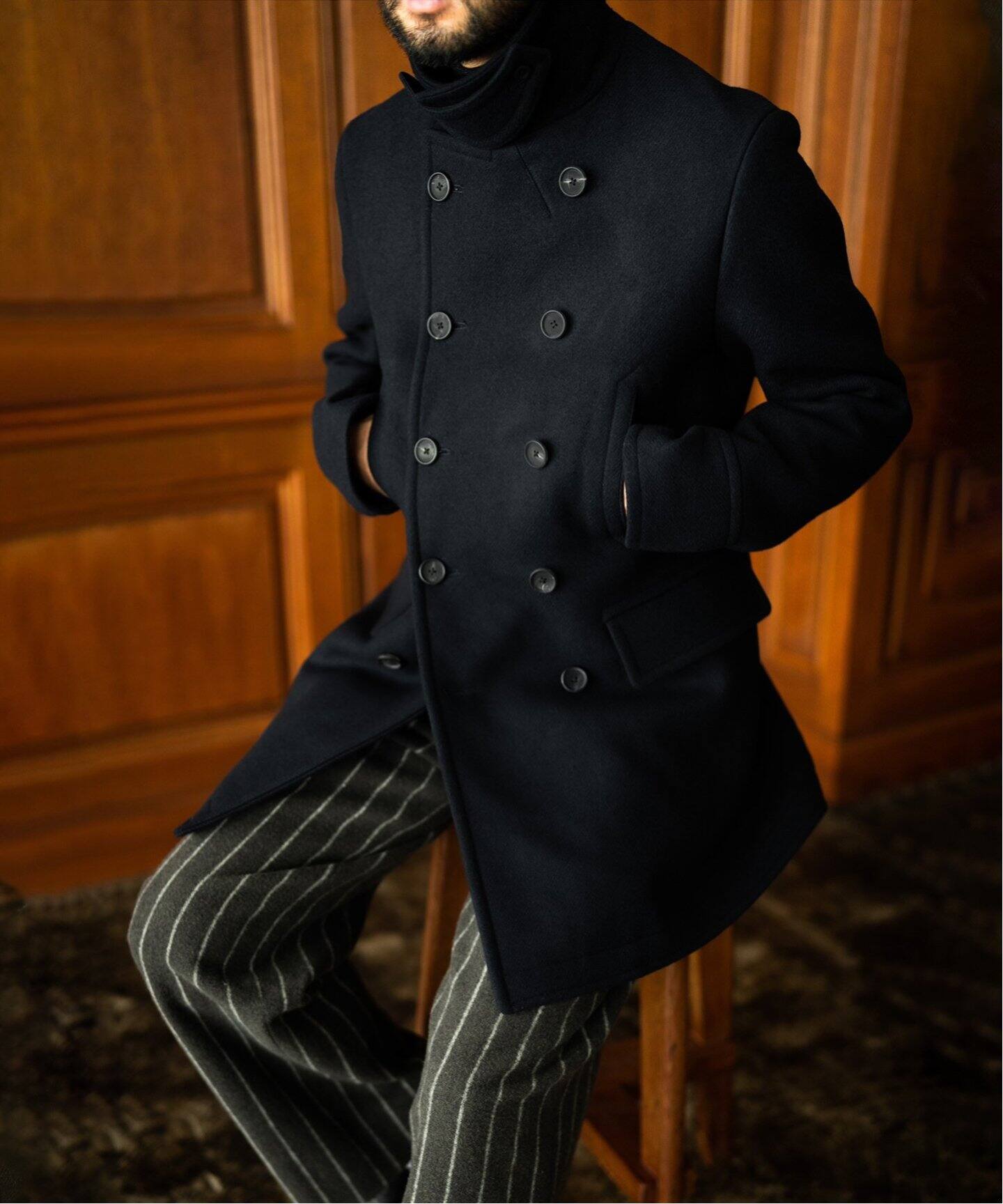 SCYE BASICS/サイ ベーシックス】別注 Pea Coat（ピーコート）｜L 