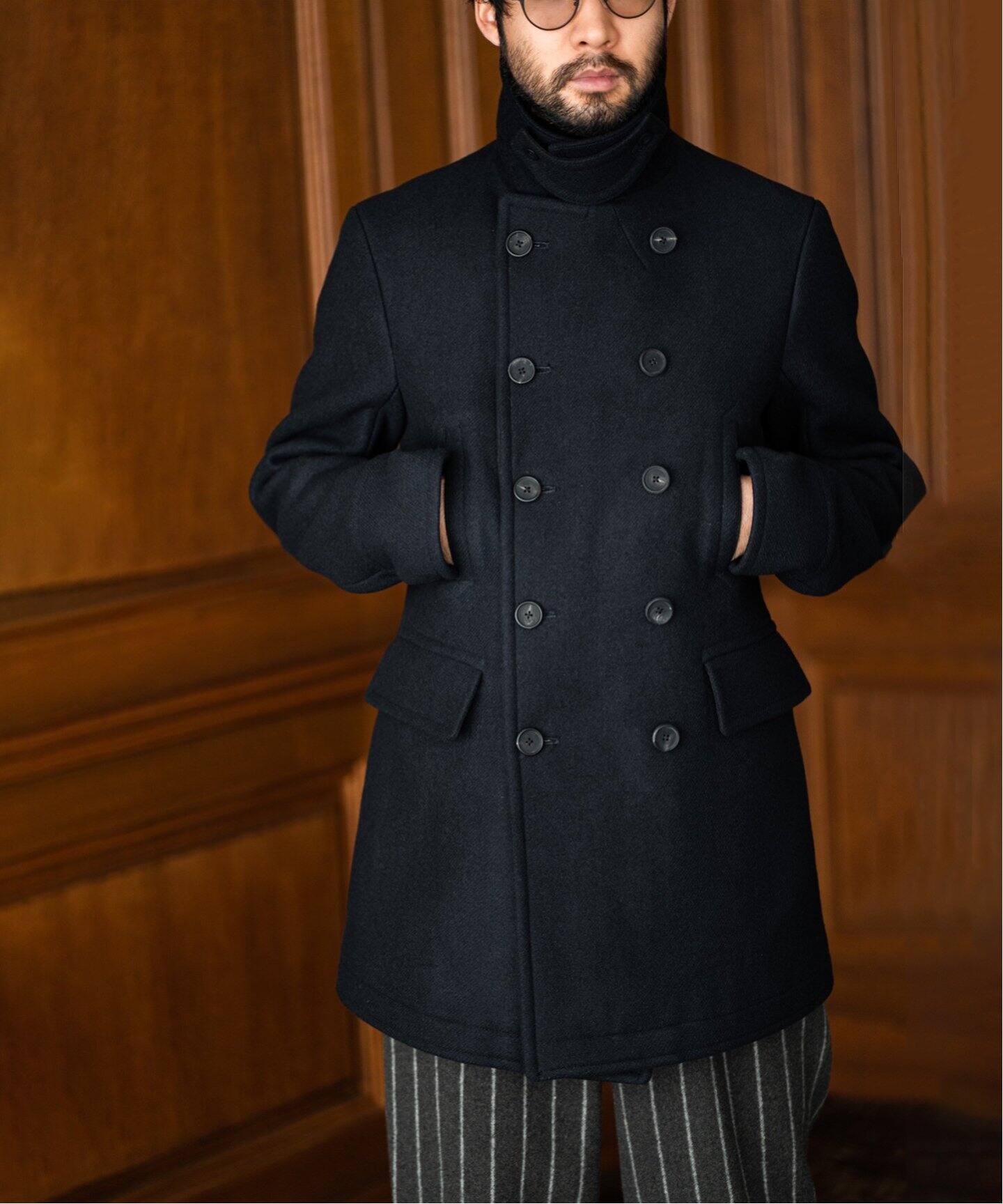 SCYE BASICS/サイ ベーシックス】別注 Pea Coat（ピーコート）｜L 
