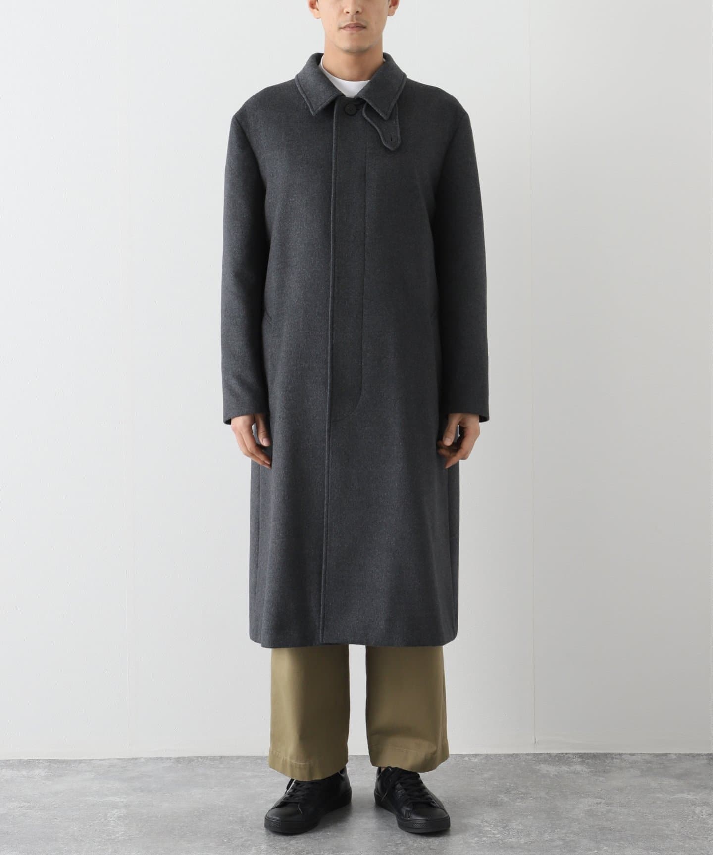 Cale x LECHOPPE ピンクグレー モッズコートカル