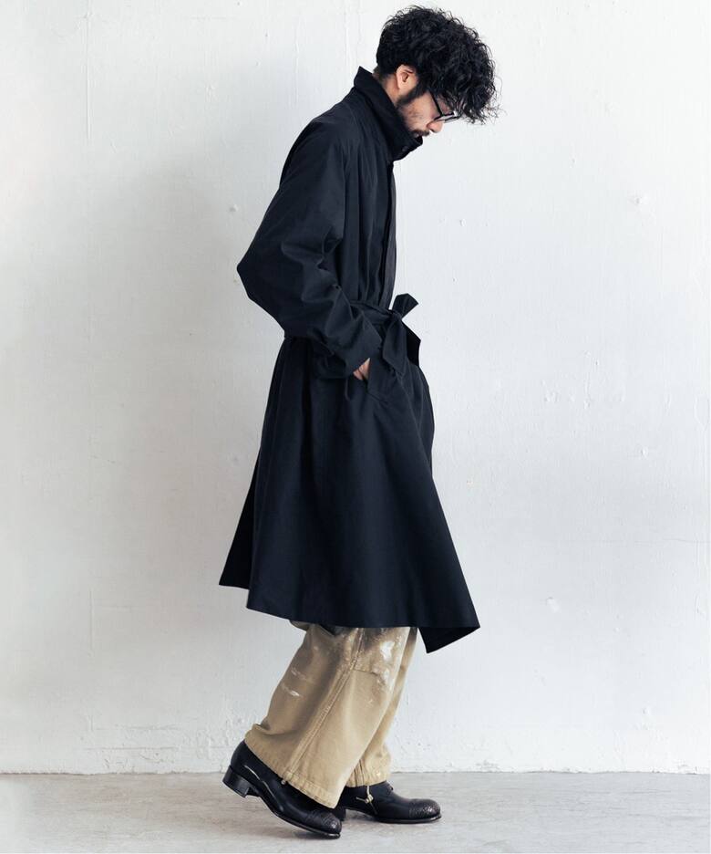 LE / エルイー】C/P ギャバ バルカラーコート（ステンカラーコート  