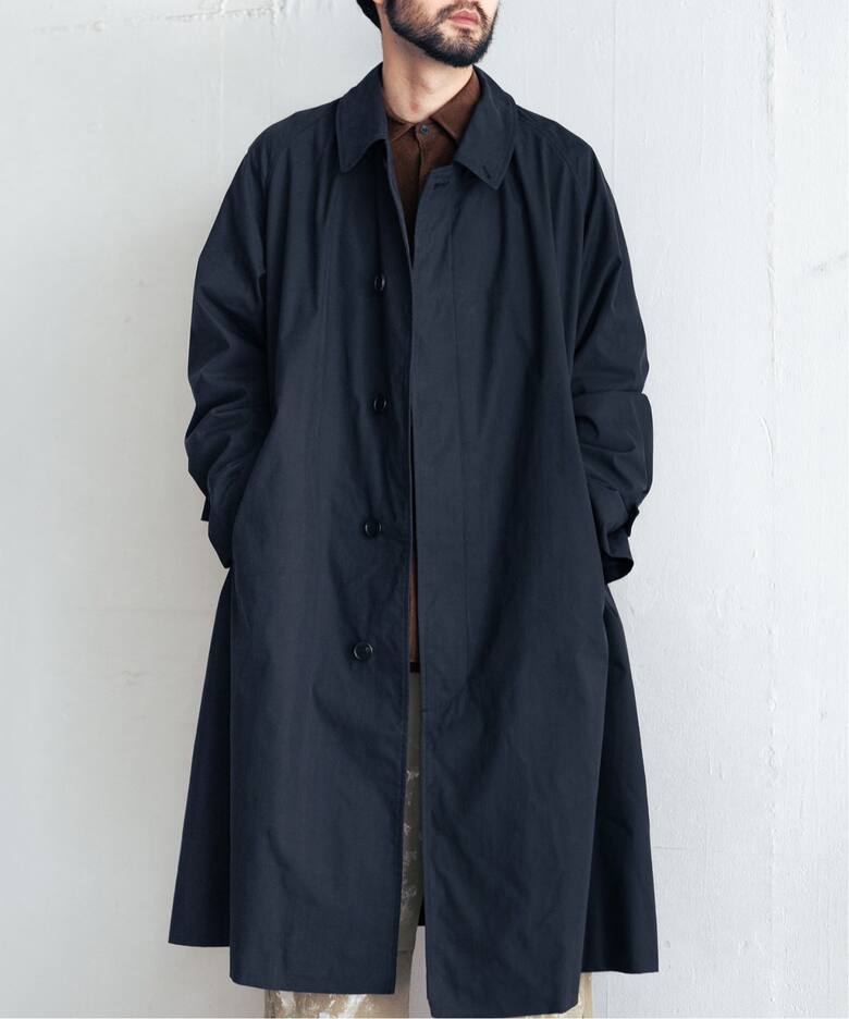 LE / エルイー】C/P ギャバ バルカラーコート（ステンカラーコート  